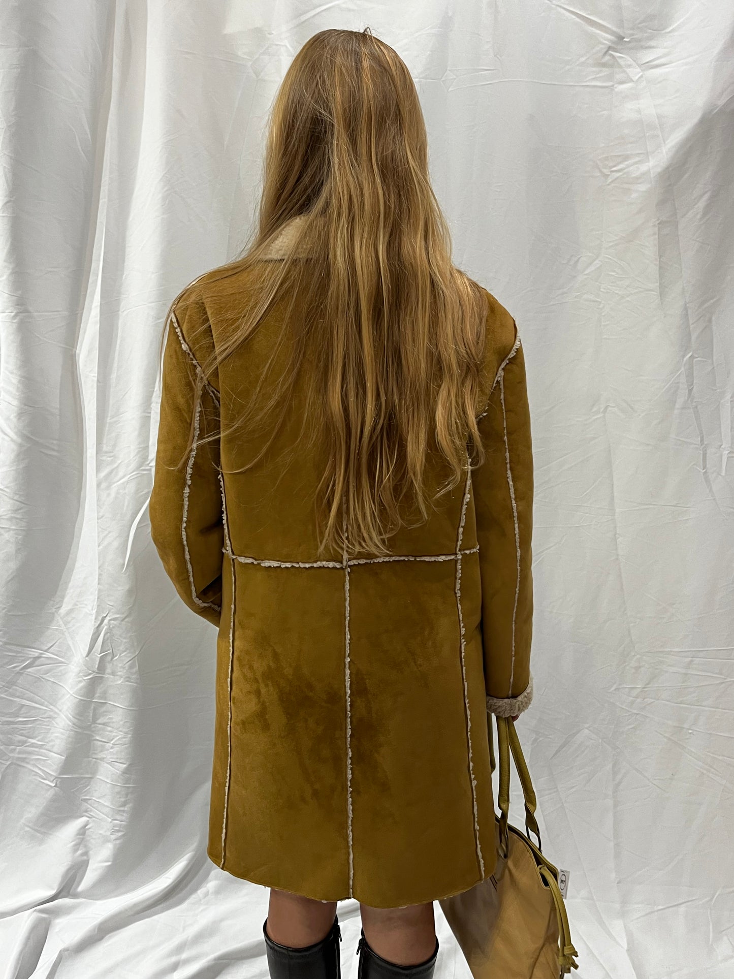 M - XNTRIK 90s Faux Suede Mid Length Jacket