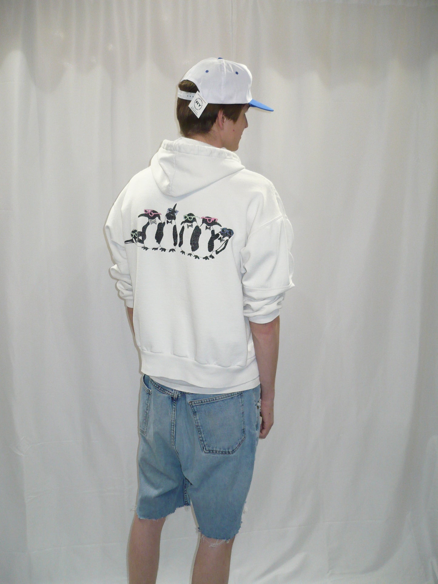 Earl's Penguins 90s White Boxy Hoodie