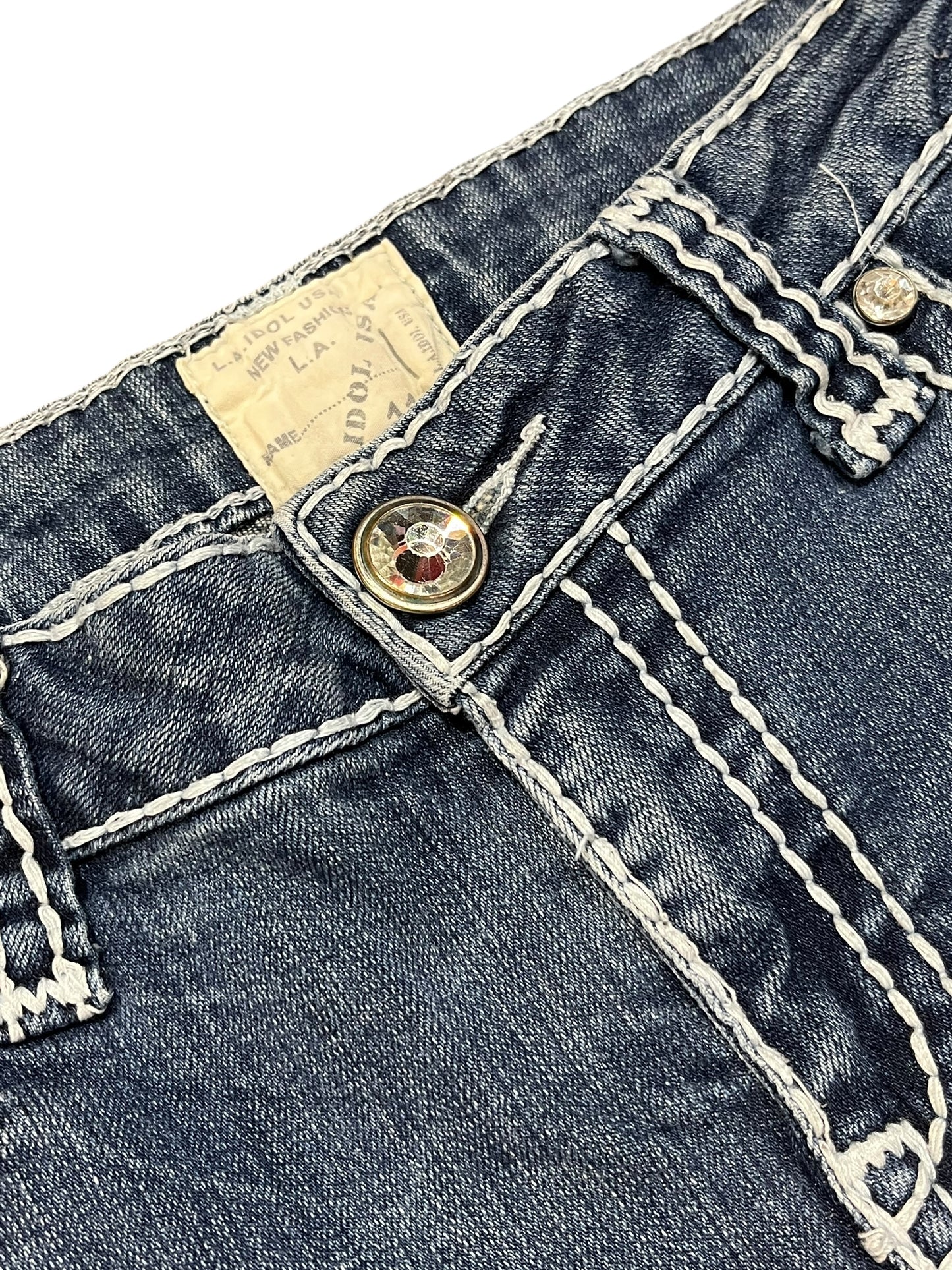 SZ 11 - LA IDOL Y2K Contrast Stitch Jeans