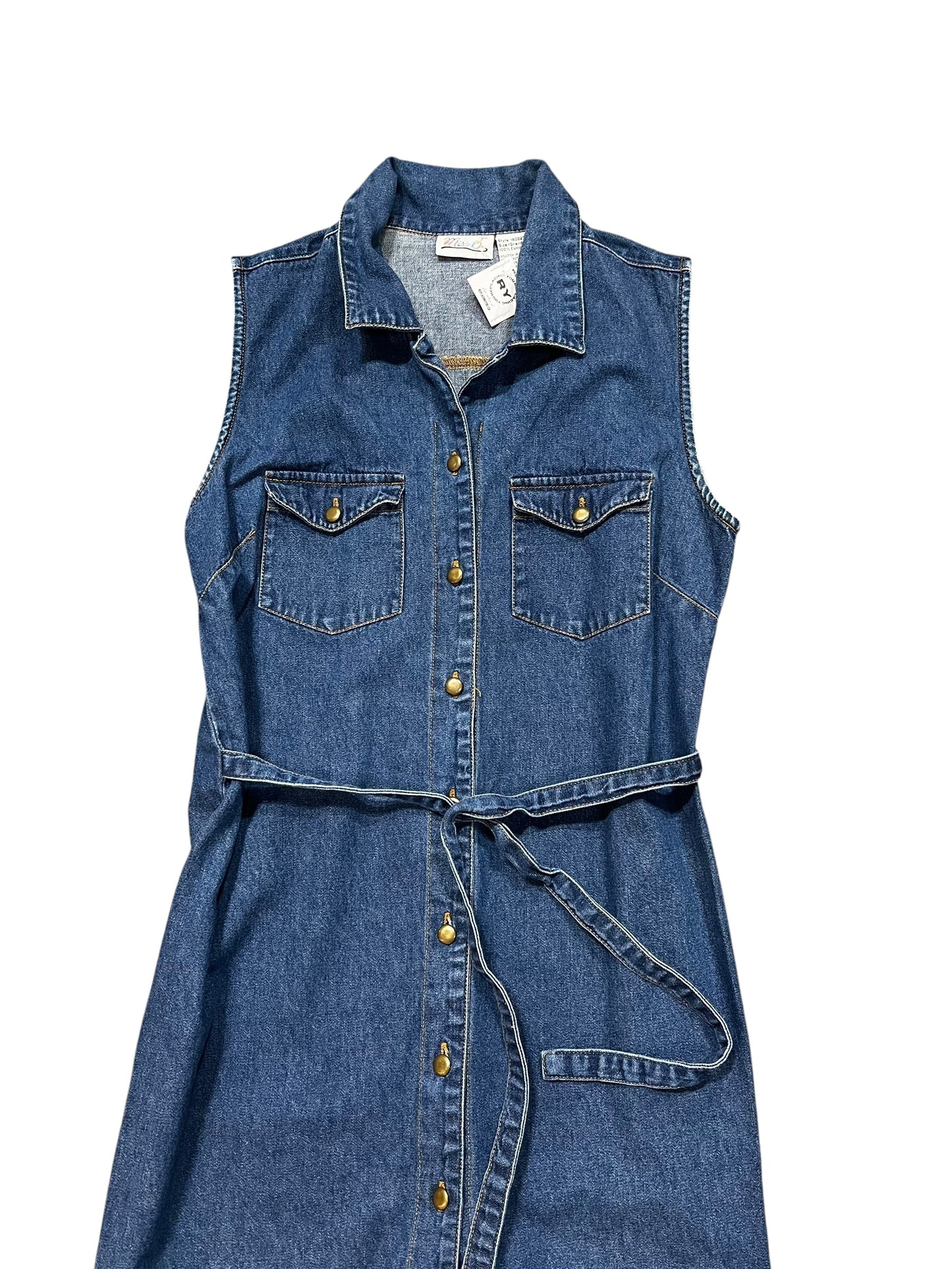 M - 90s Miss B. Denim Maxi Dress
