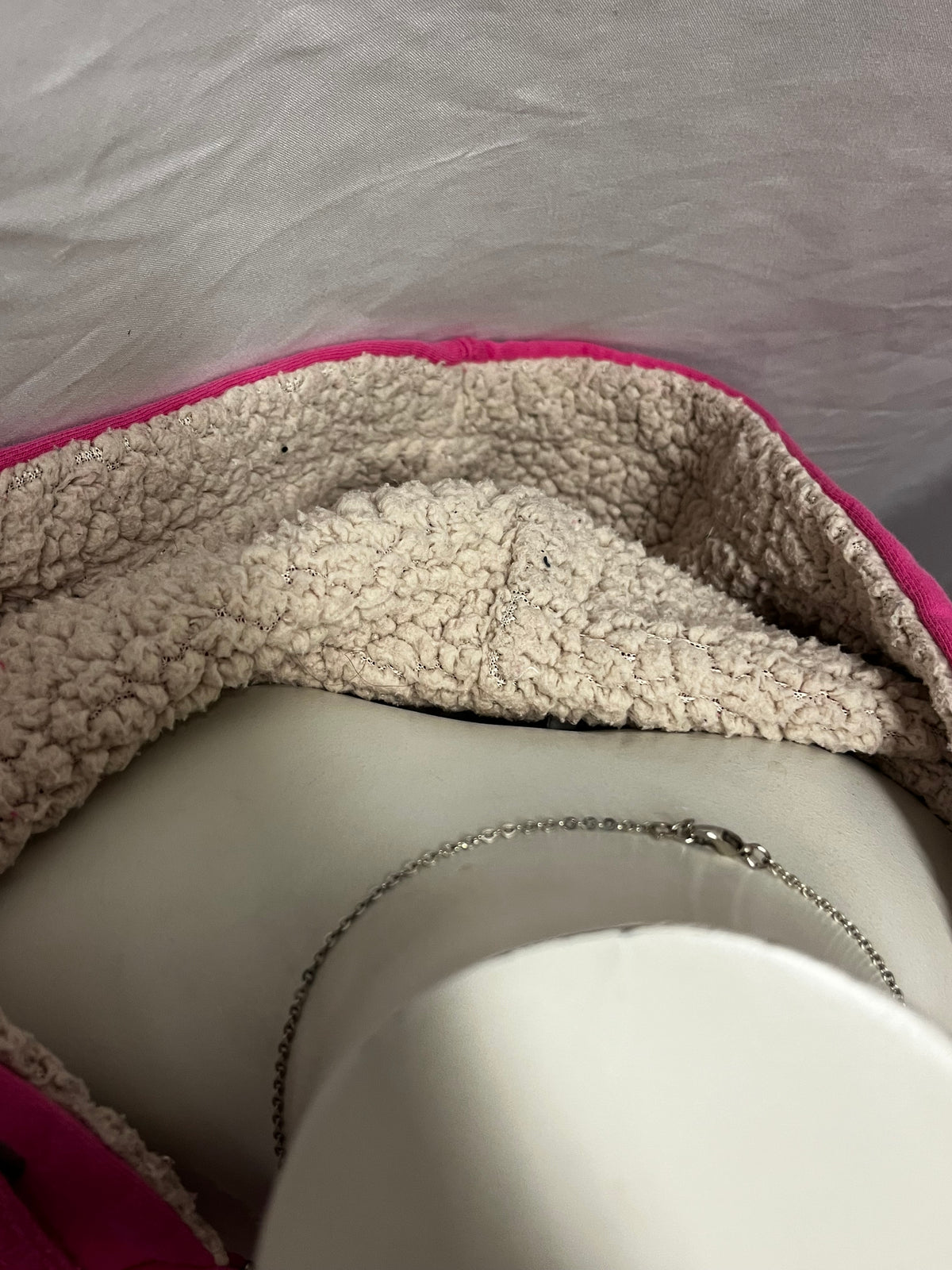 S - Roxy Y2K Pink Sherpa Lined Zip Hoodie