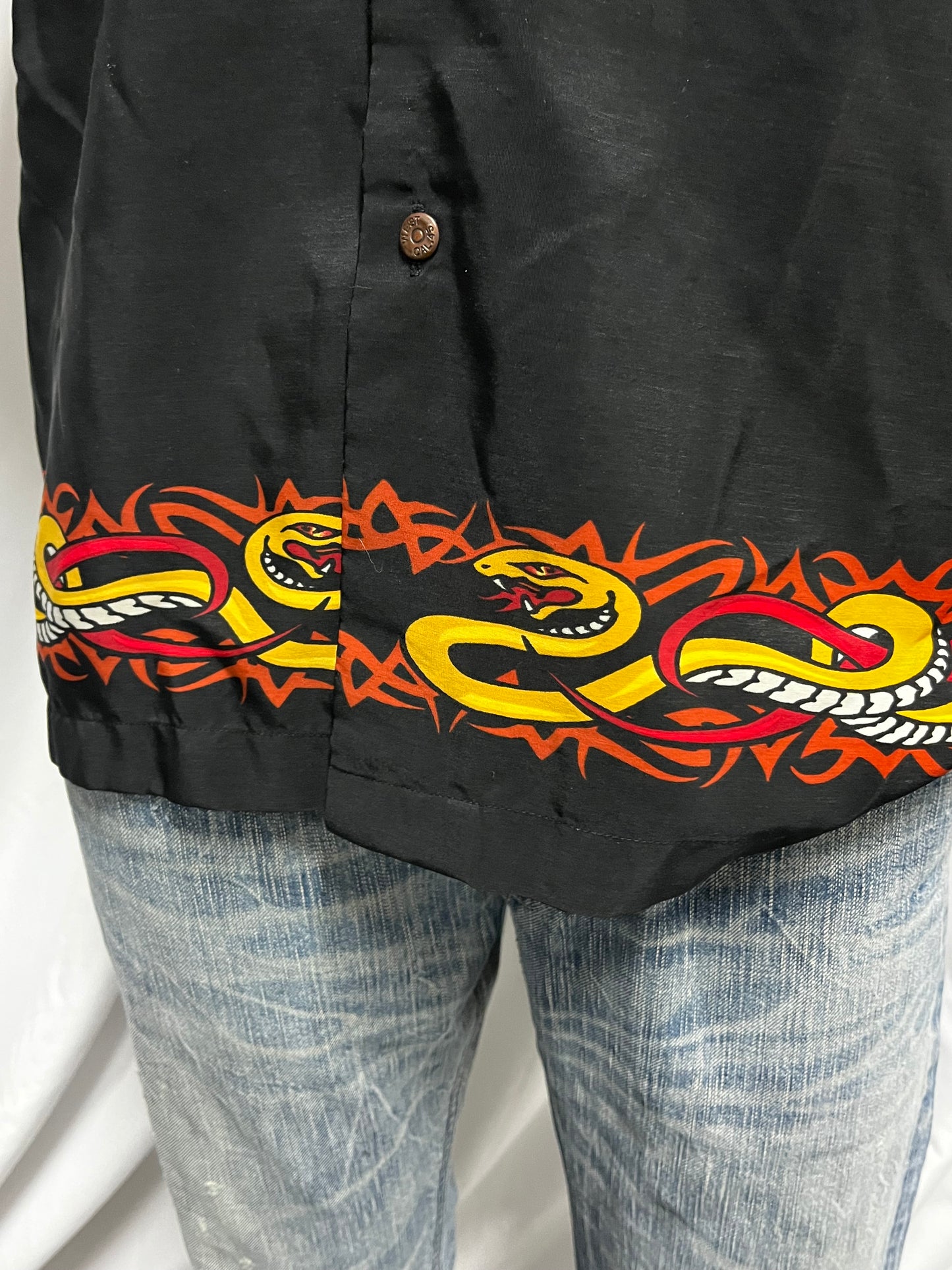 L - R2 Lounge Y2K Graphic Button Down
