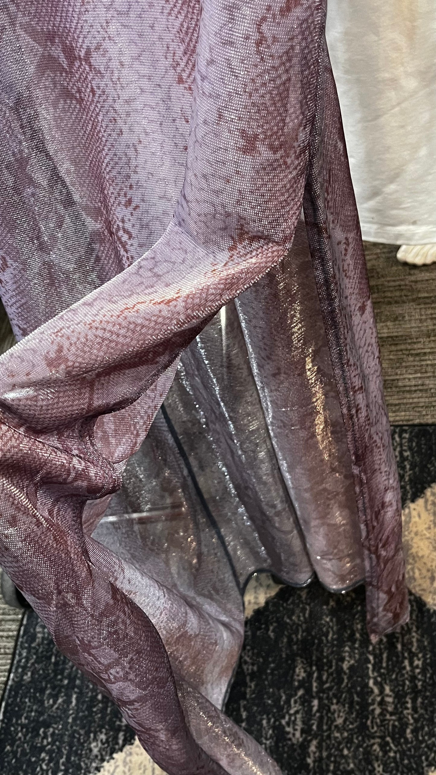 S - 90s Silk & Satin Sheer Snakeskin Nightgown