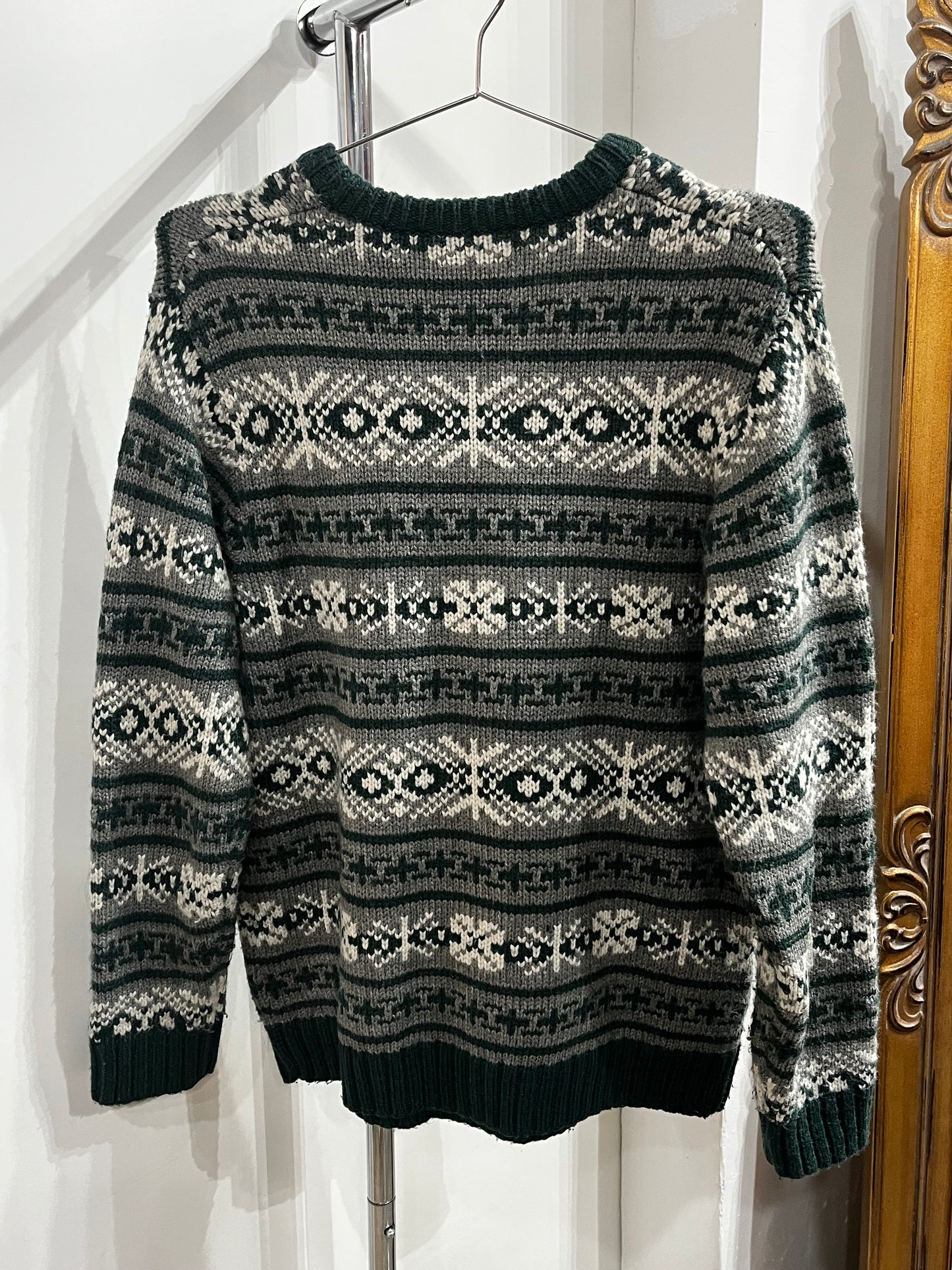 M - Frank And Oak Wool Blend Patterned Knit Sweater