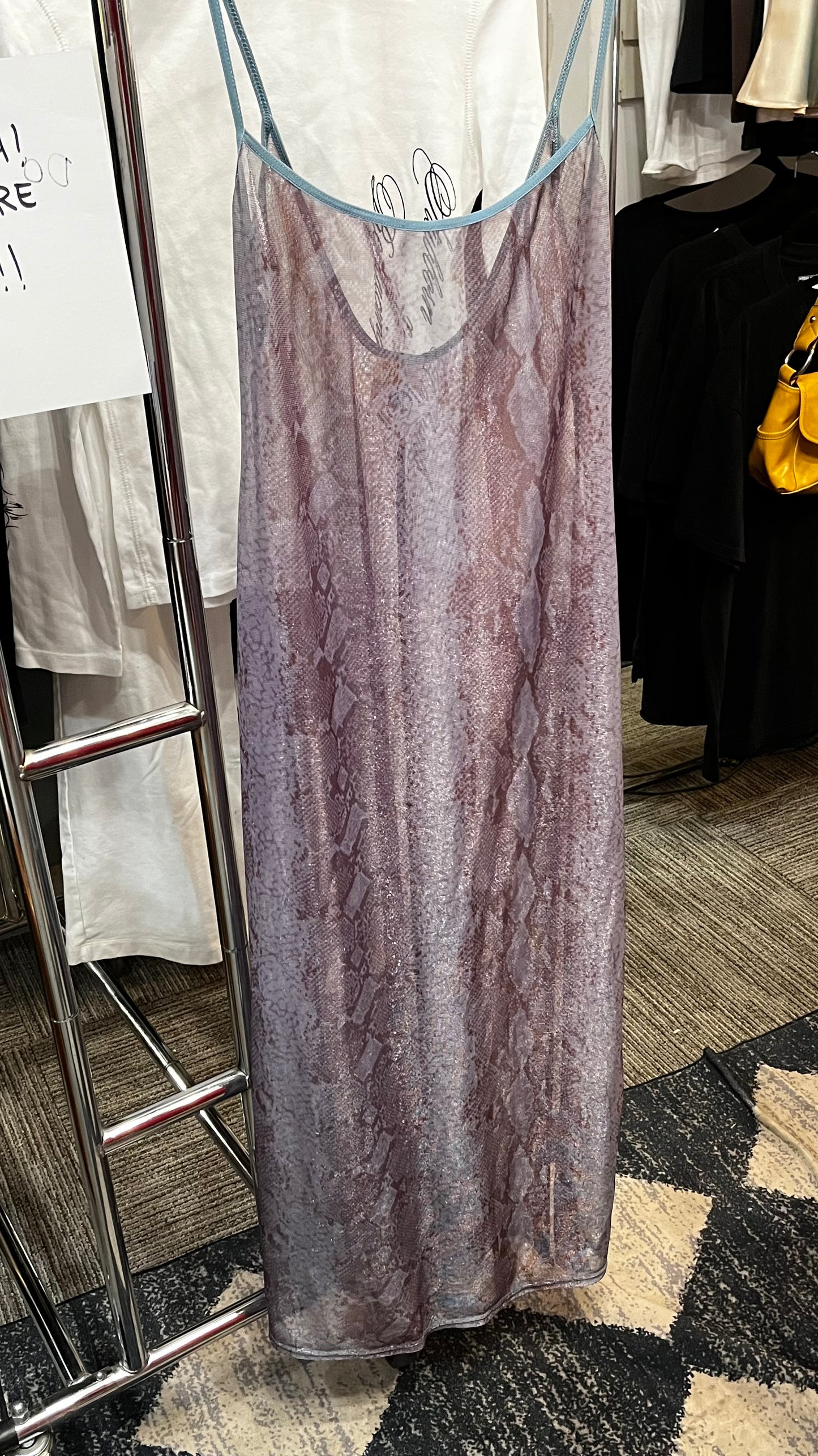 S - 90s Silk & Satin Sheer Snakeskin Nightgown
