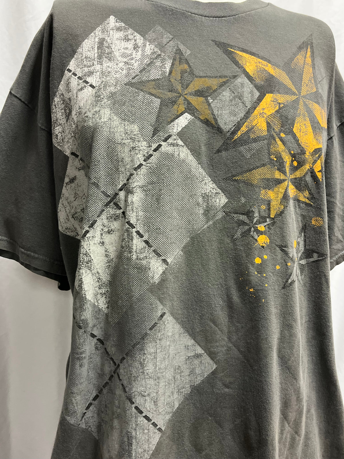 XL - Y2K Argyle + Stars Graphic Tee