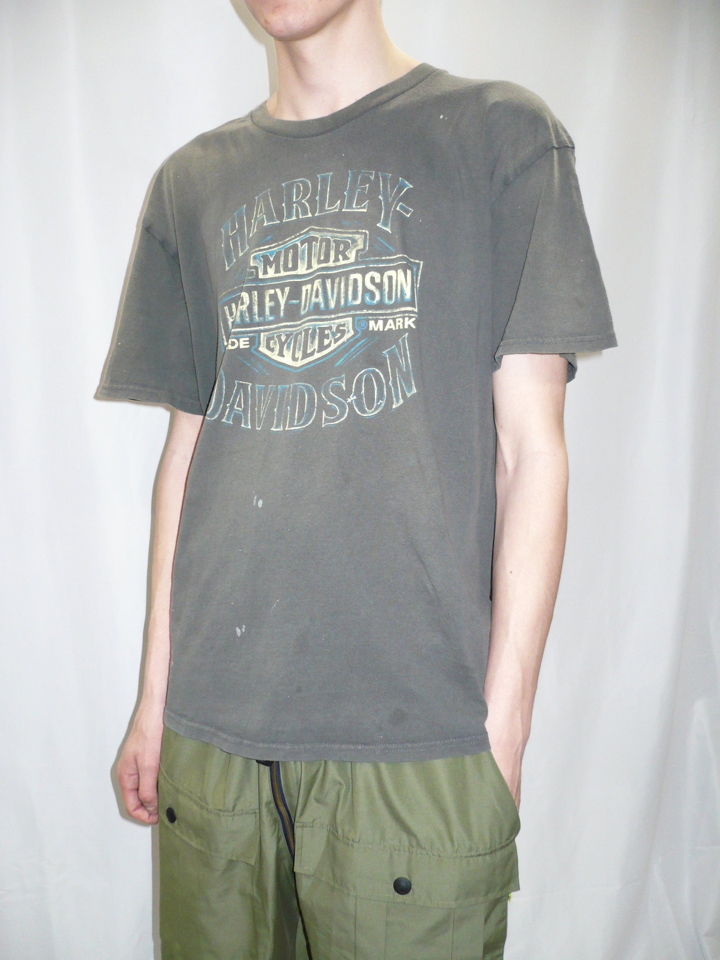 Harley Davidson Vancouver Faded Gray Biker Tee