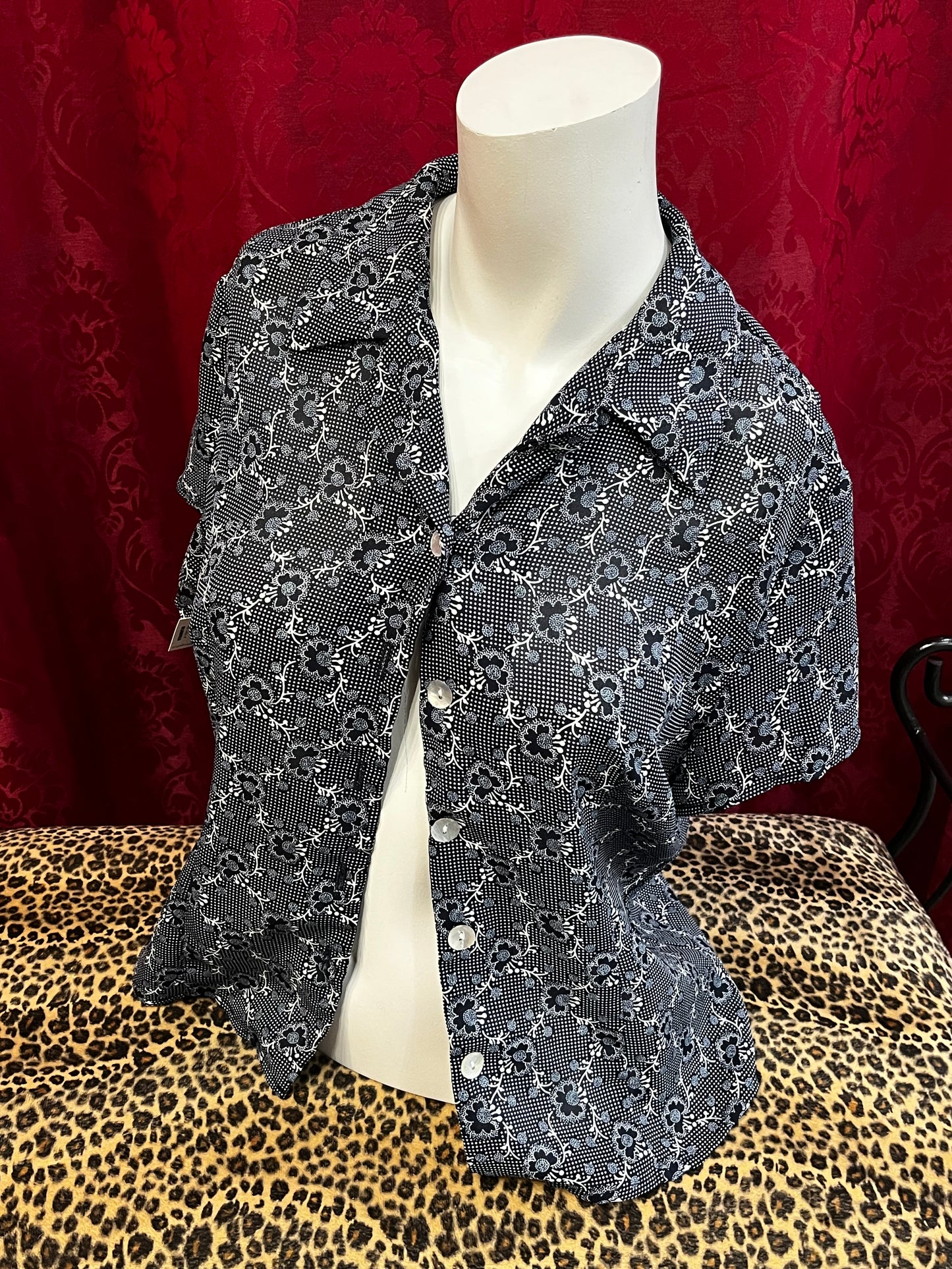 M - Fred David 90s Patterned Blouse
