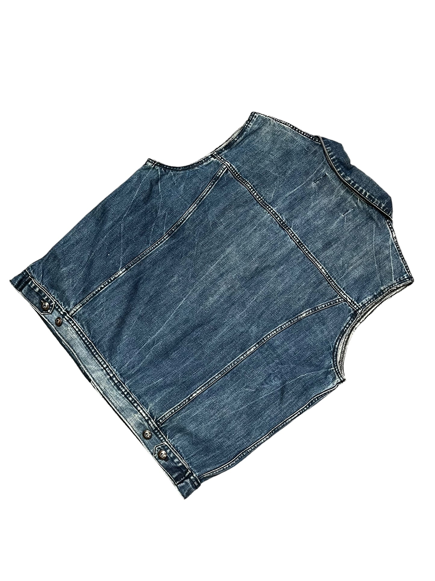XL - French Connection Paint Denim Vest