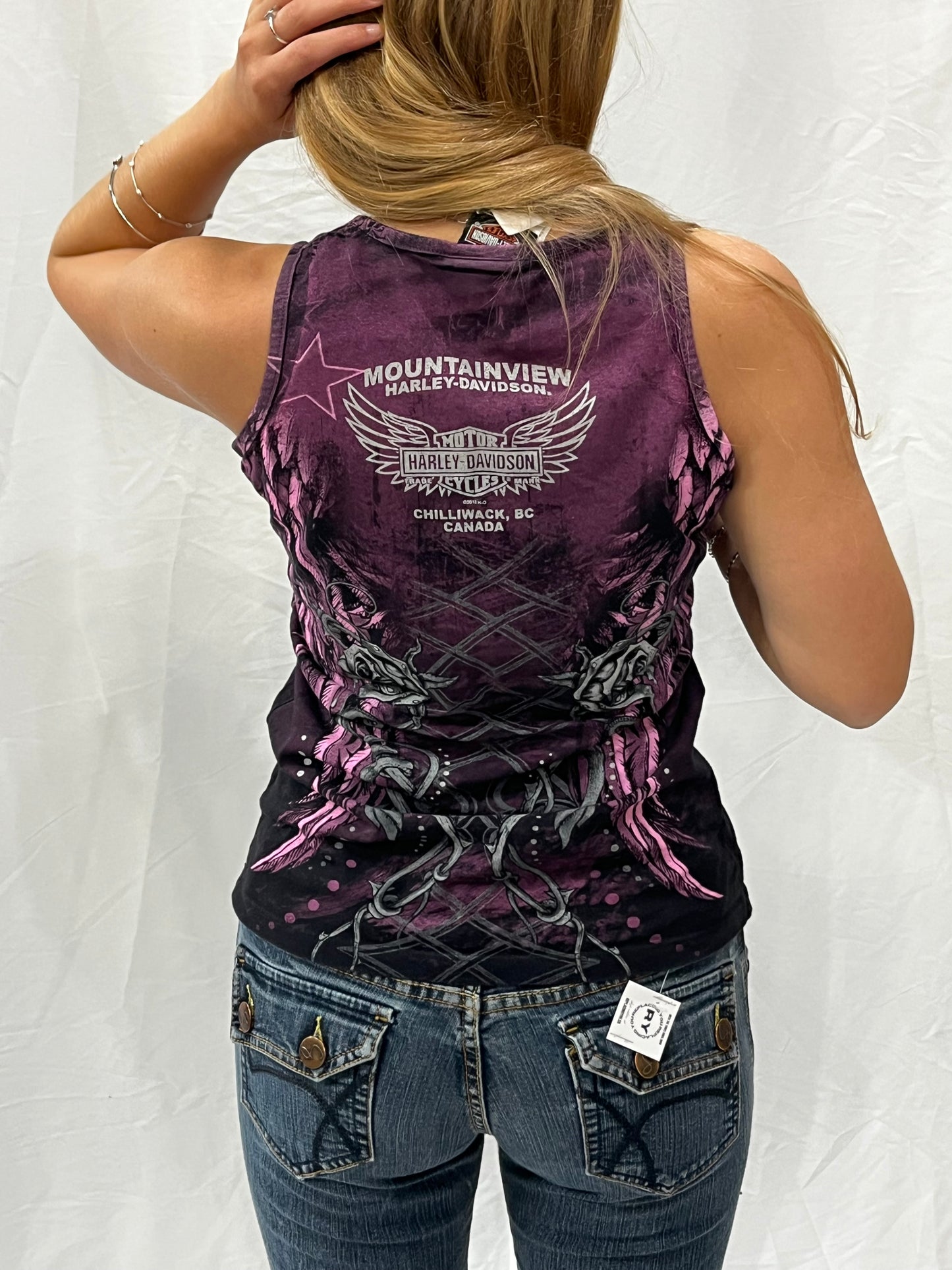 M - Harley Davidson AOP + Rhinestone Top