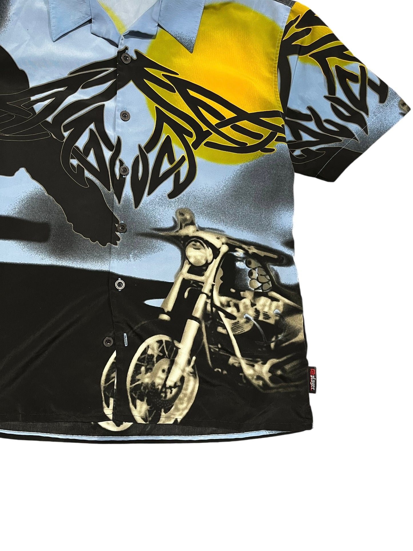 L - Player Y2K Motorbike All-Over Button Down