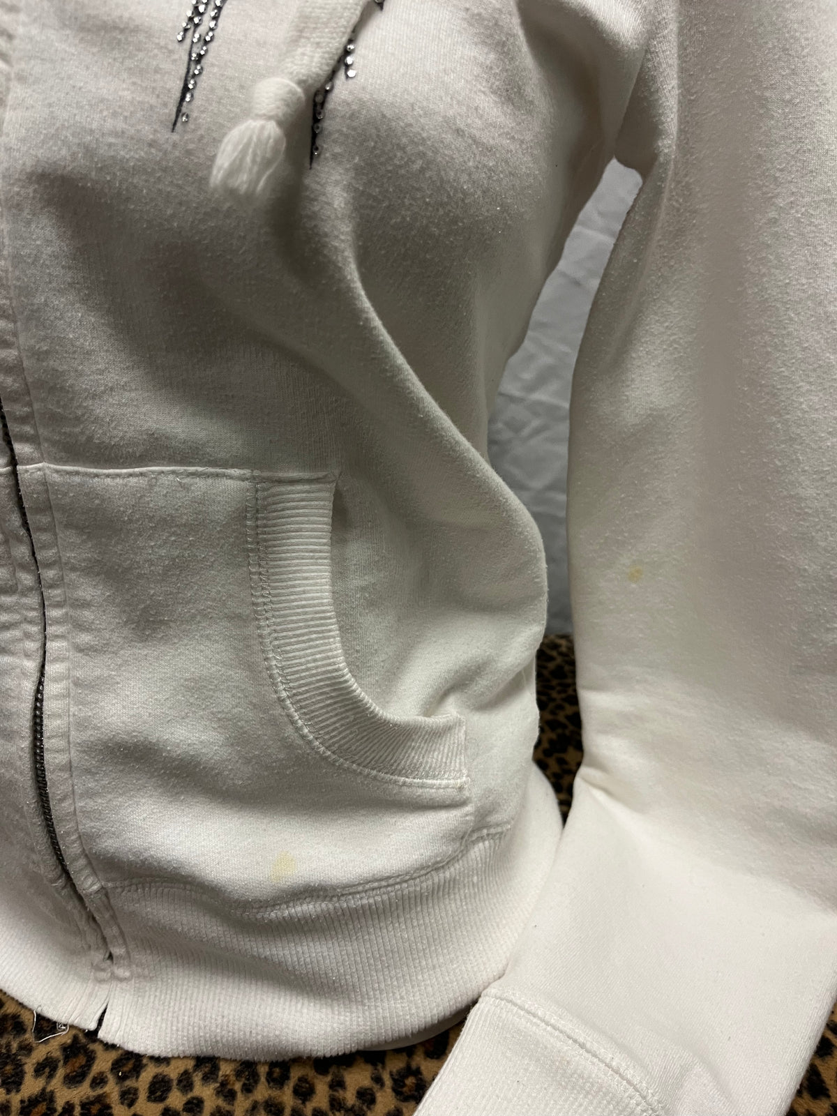 S - Sara Mode Y2K Rhinestone Wings Zip Hoodie
