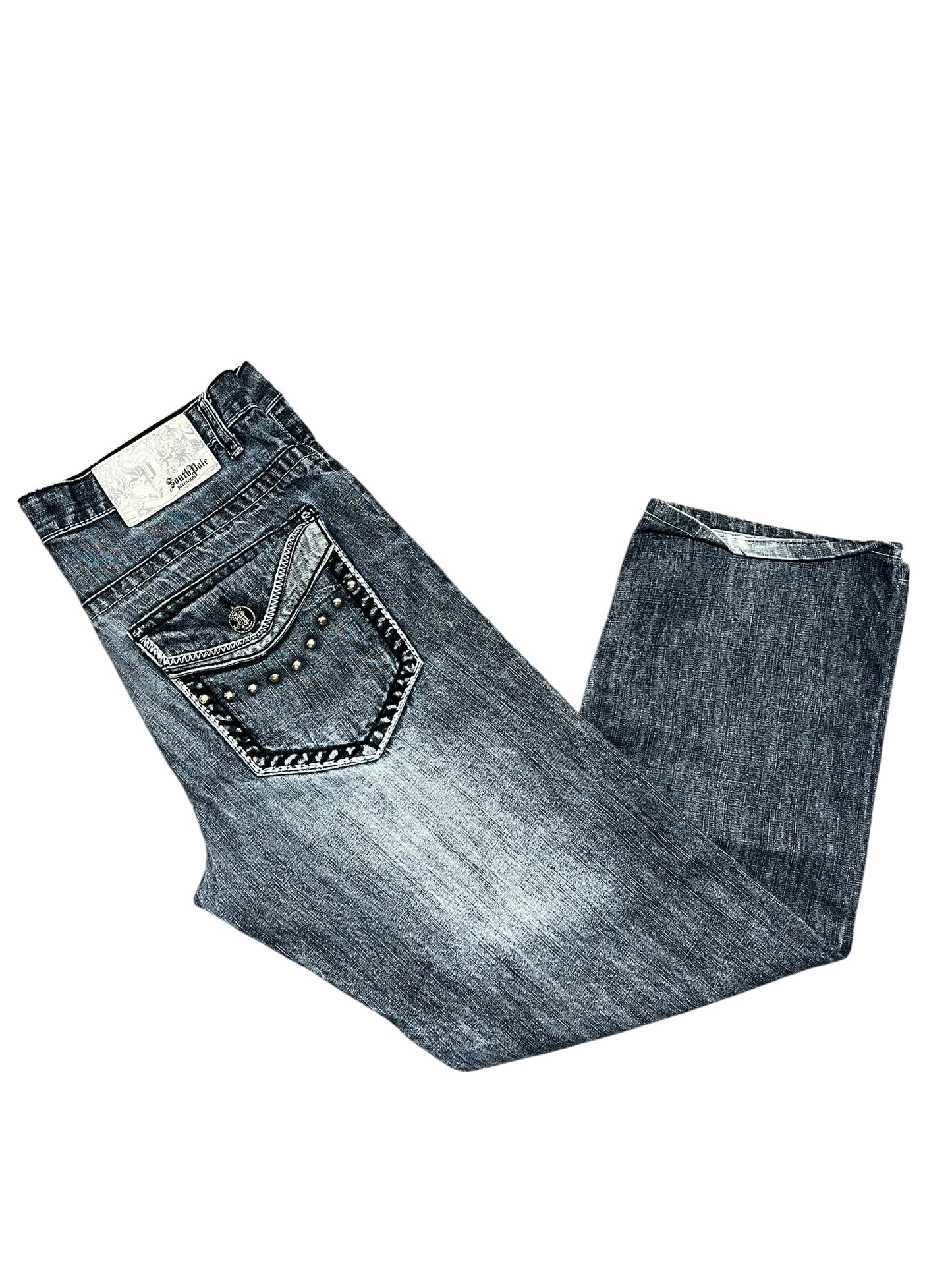 34"- South Pole Stud Detail 2000s Jeans