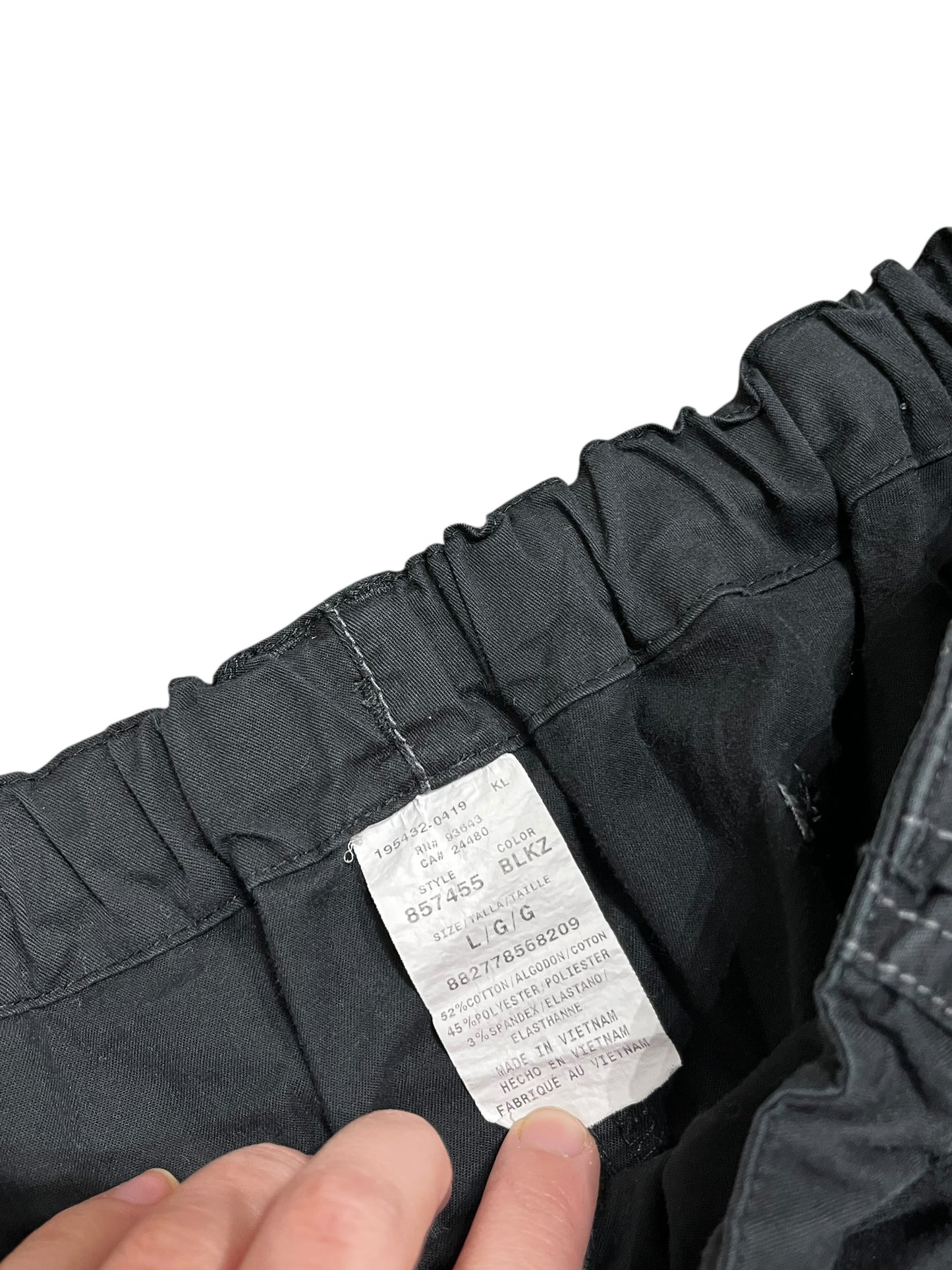 L - Dickie's Black Drawstring Cargo Pants