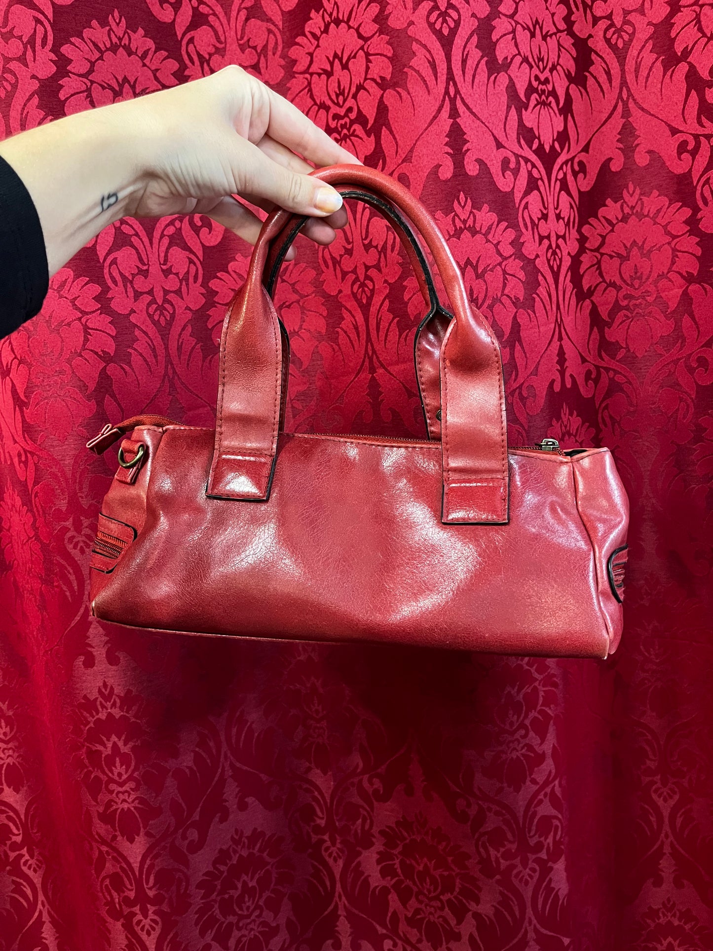 Purse - The Stone Red + Gold Buckle Shoulder Bag