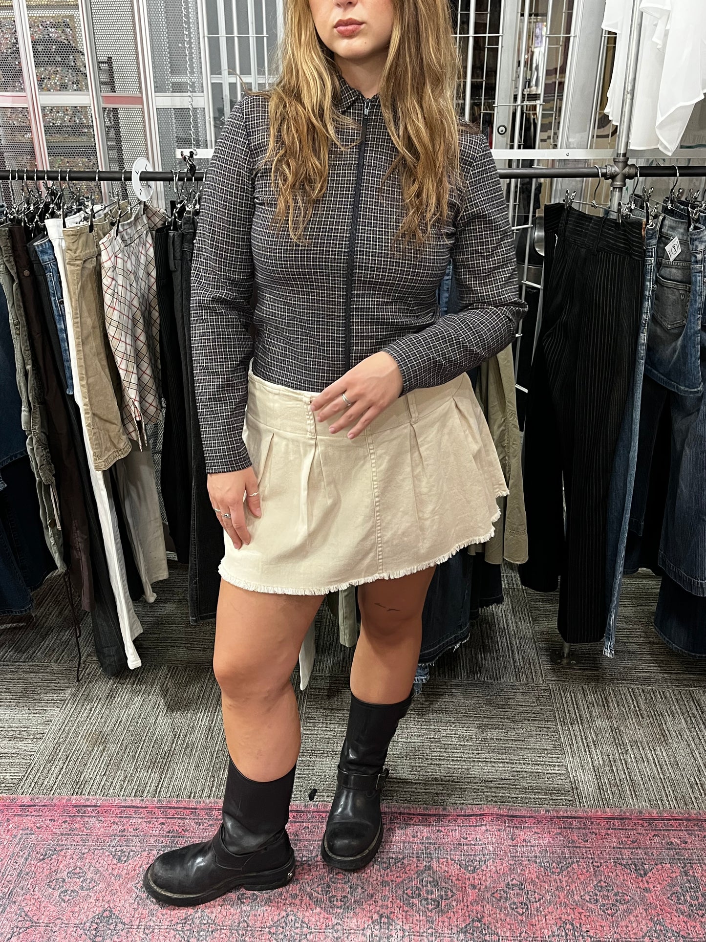 S - Smart Set 90s Plaid Collared Light Jacket