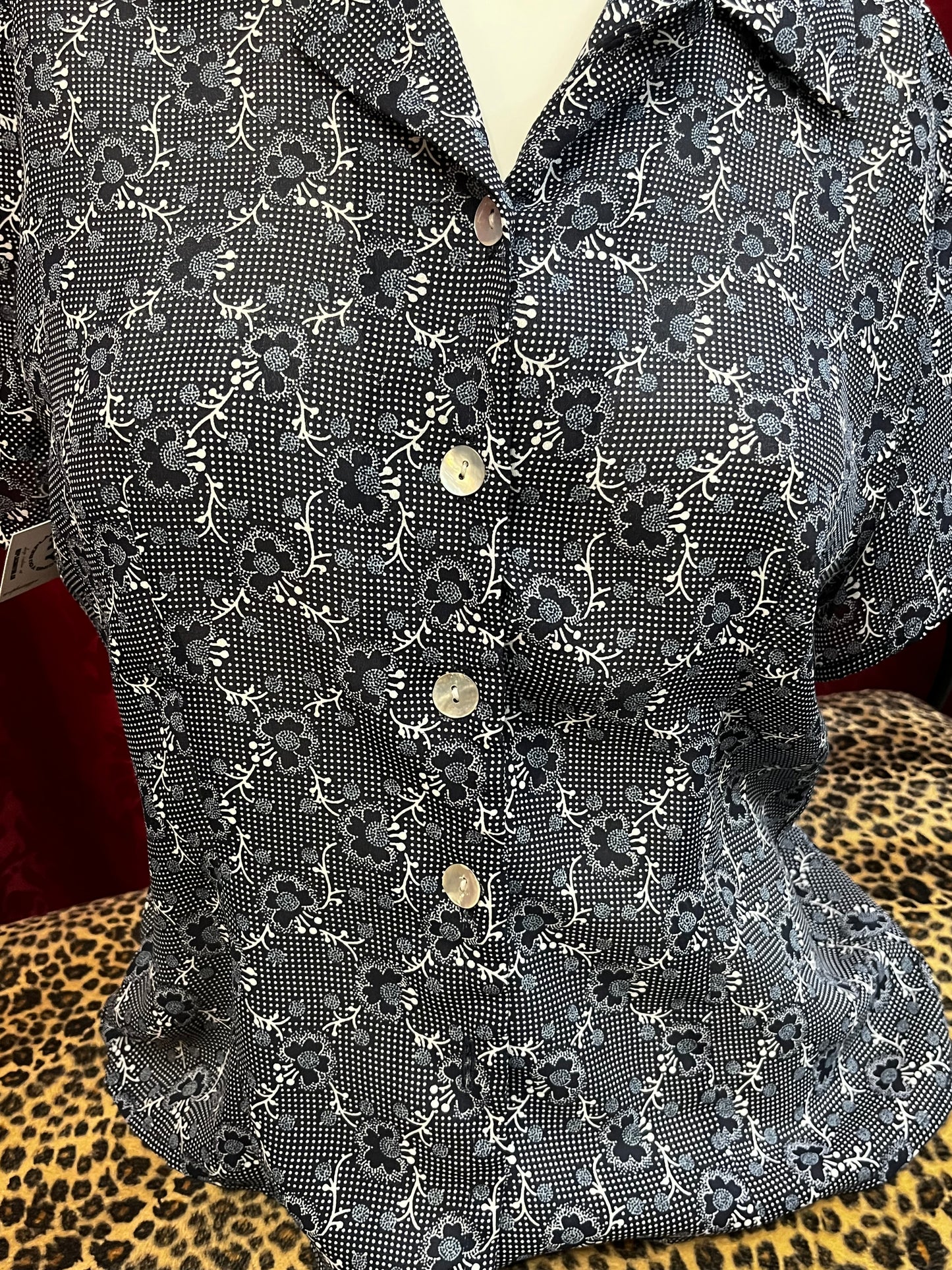 M - Fred David 90s Patterned Blouse