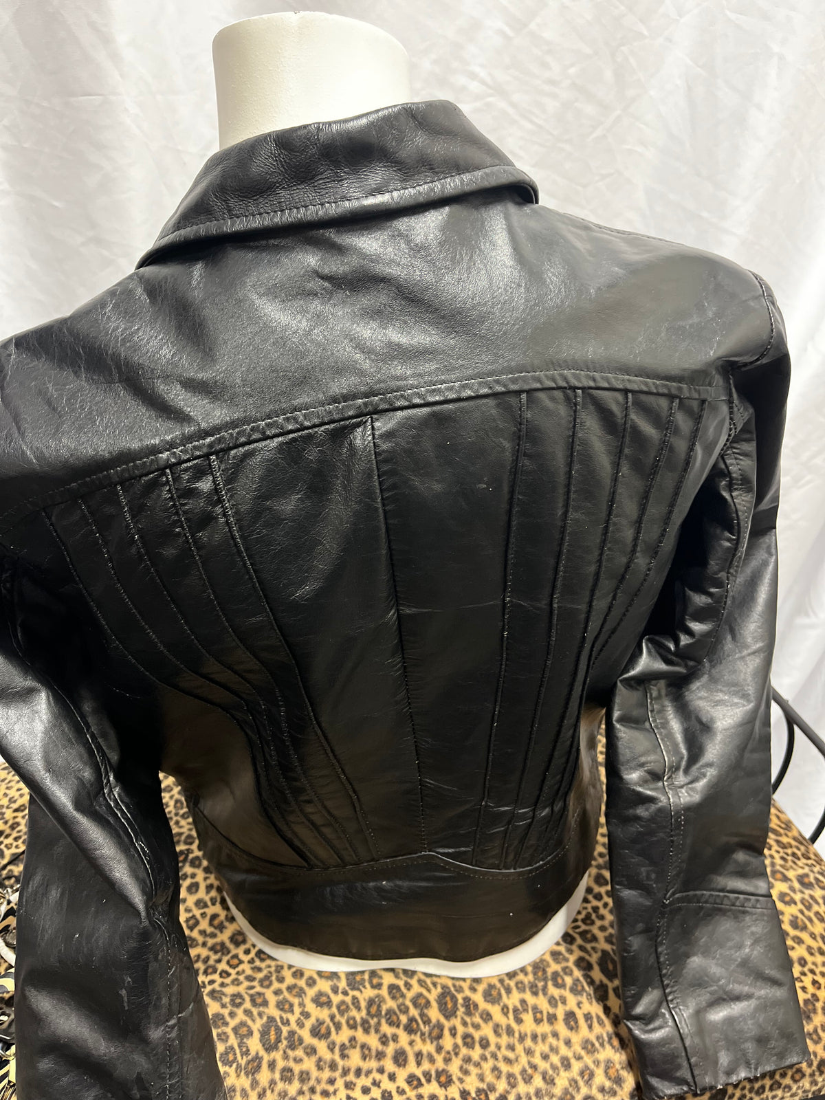 XS/S - Jeffrey Alan 90s Genuine Leather Fitted Zip Jacket
