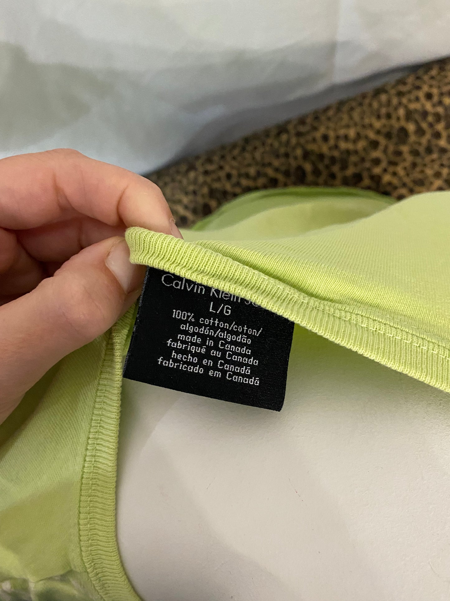 M/L - Calvin Klein Y2K Green Floral Top