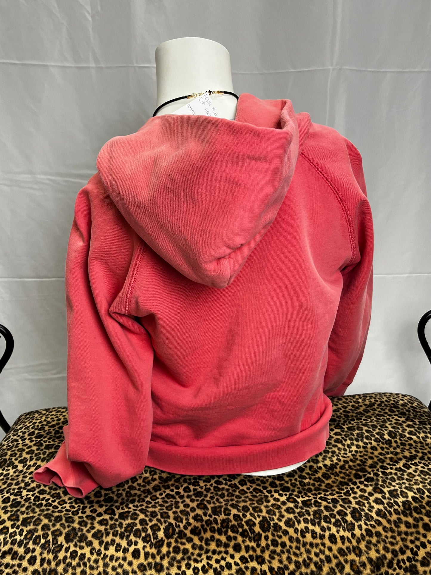 FCUK Pink Embroidered Zip Hoodie