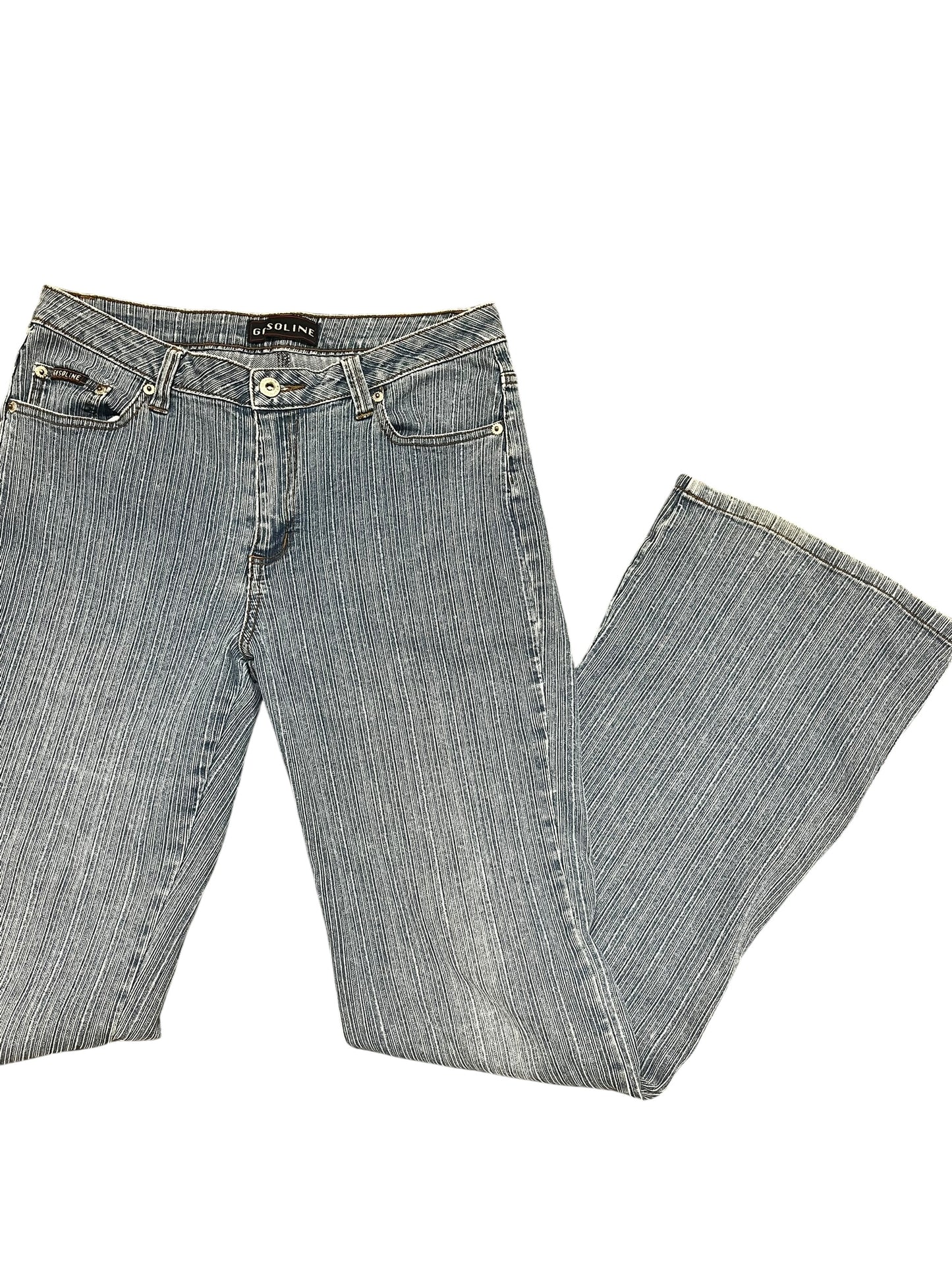 SZ 10 - 90s Gasoline Striped Texture Jeans