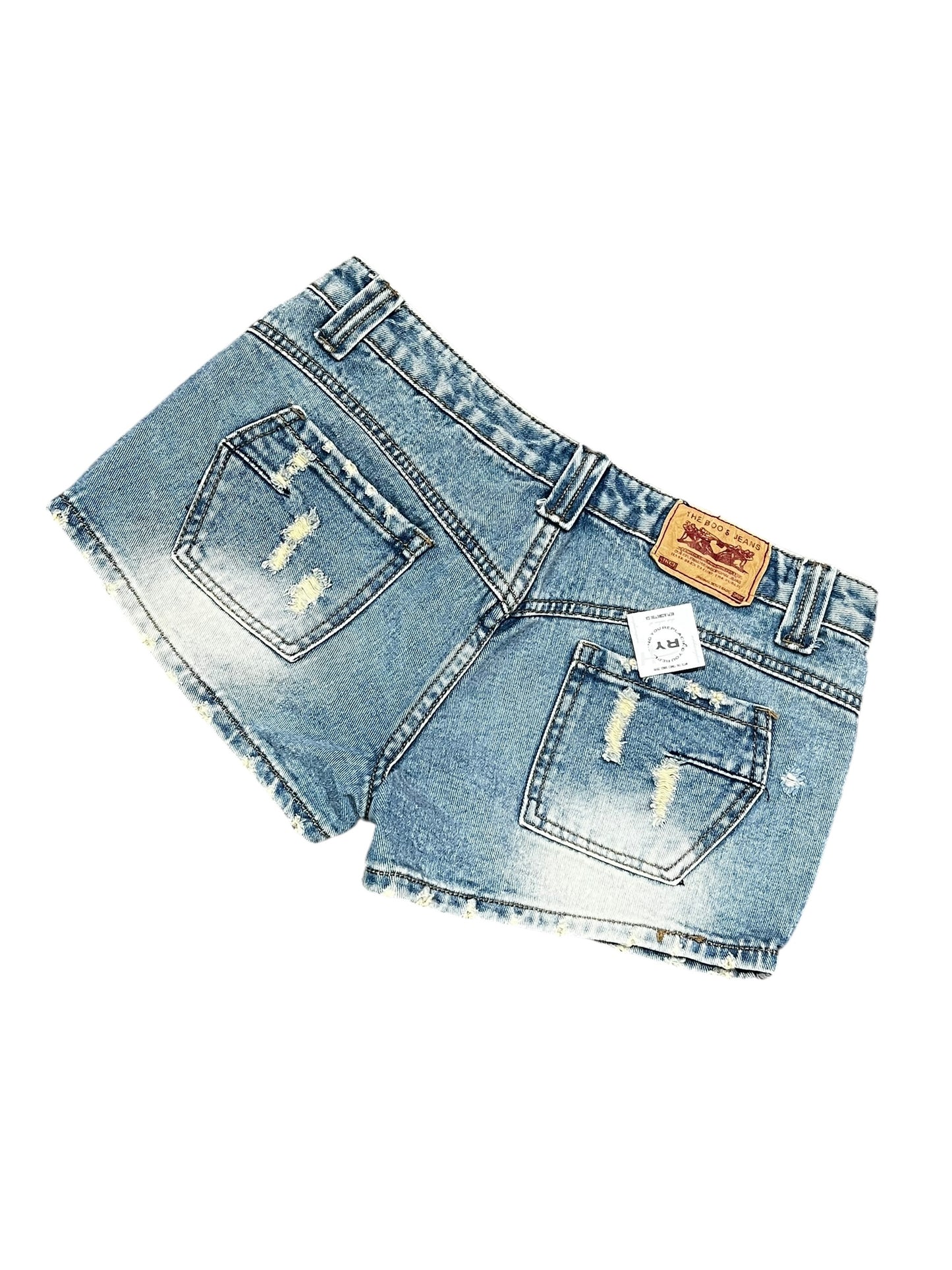 29" - Boo's Jeans Low-Rise Faded Denim Mini Shorts