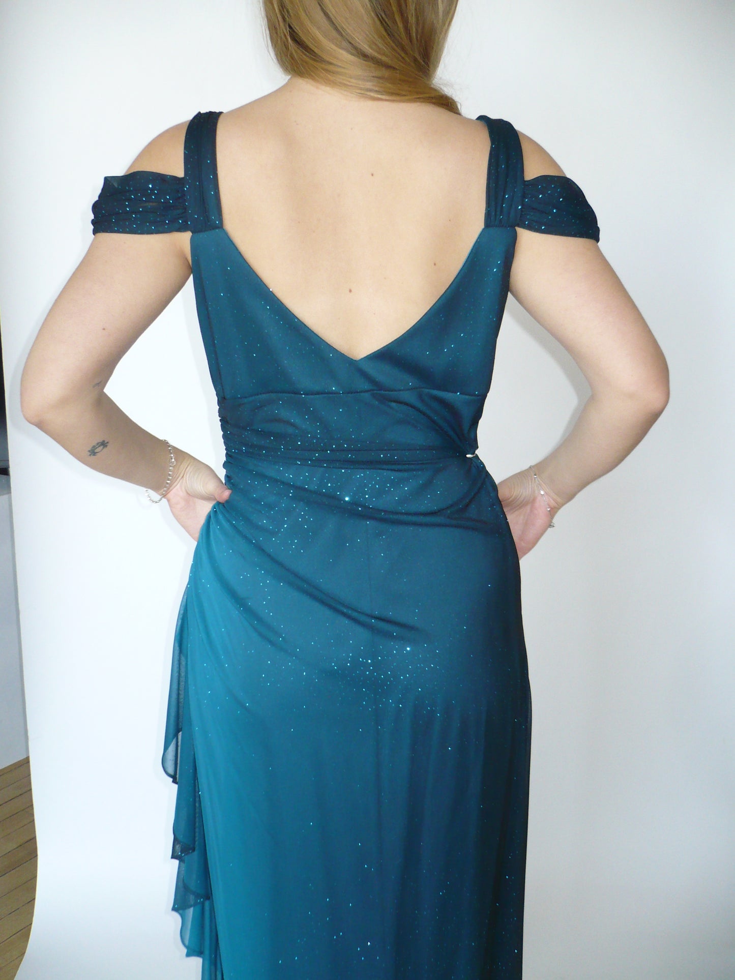Laura Y2K Teal Sparkle Gown