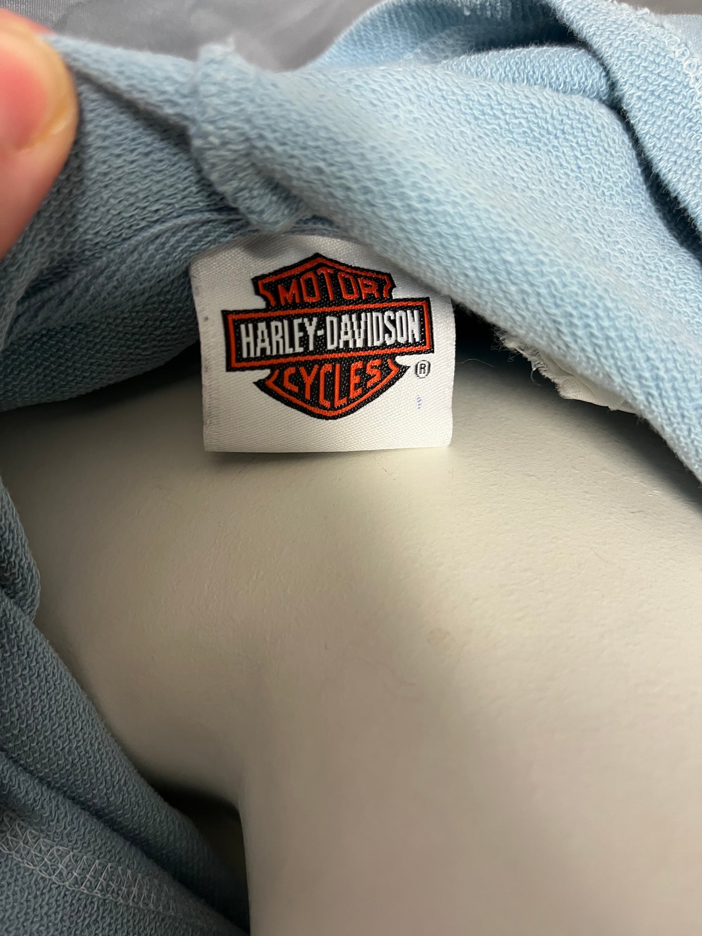 M - Harley Davidson 2006 Baby Blue Zip Hoodie