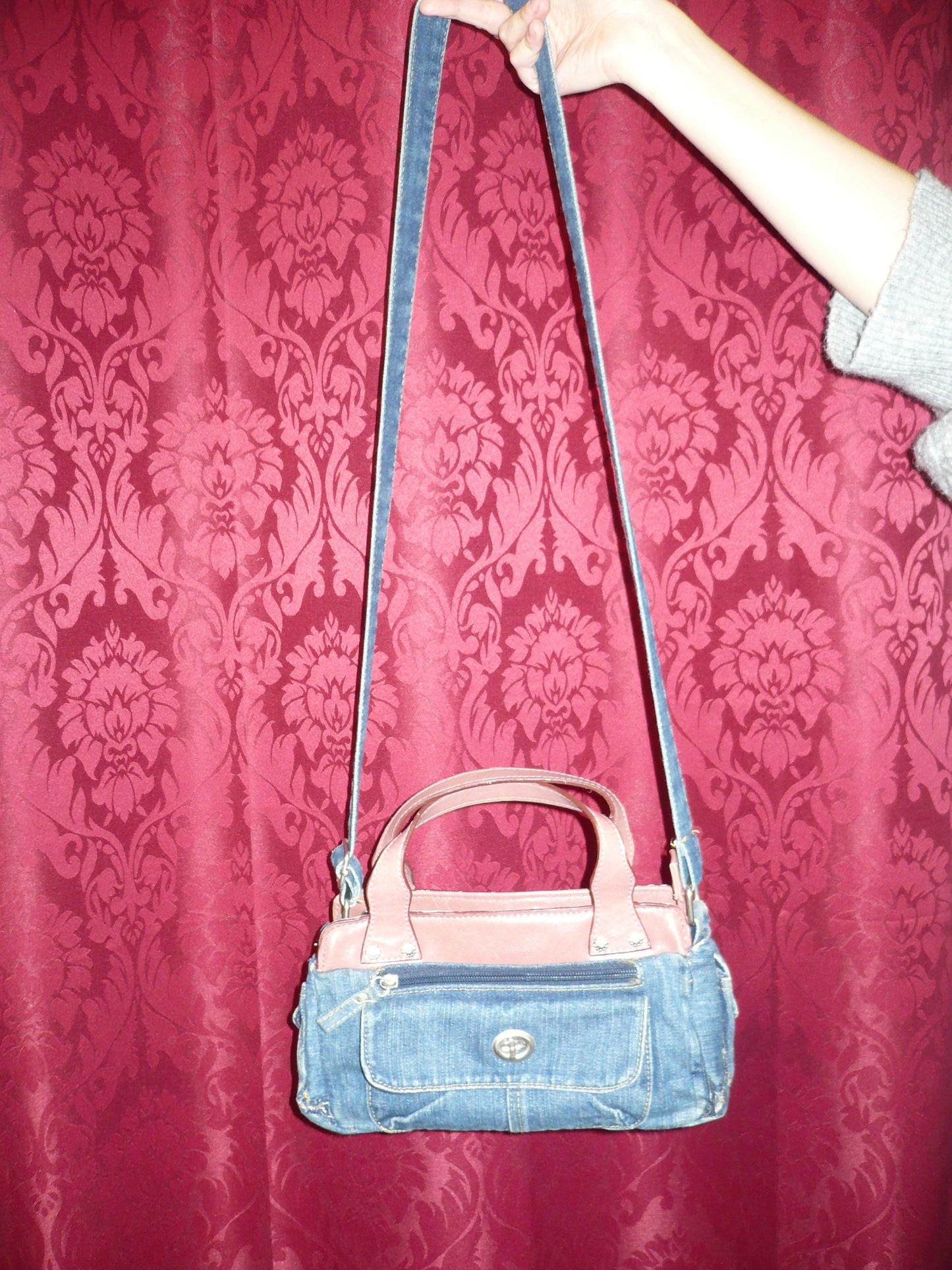 Joanne Denim + Pink Mini Purse