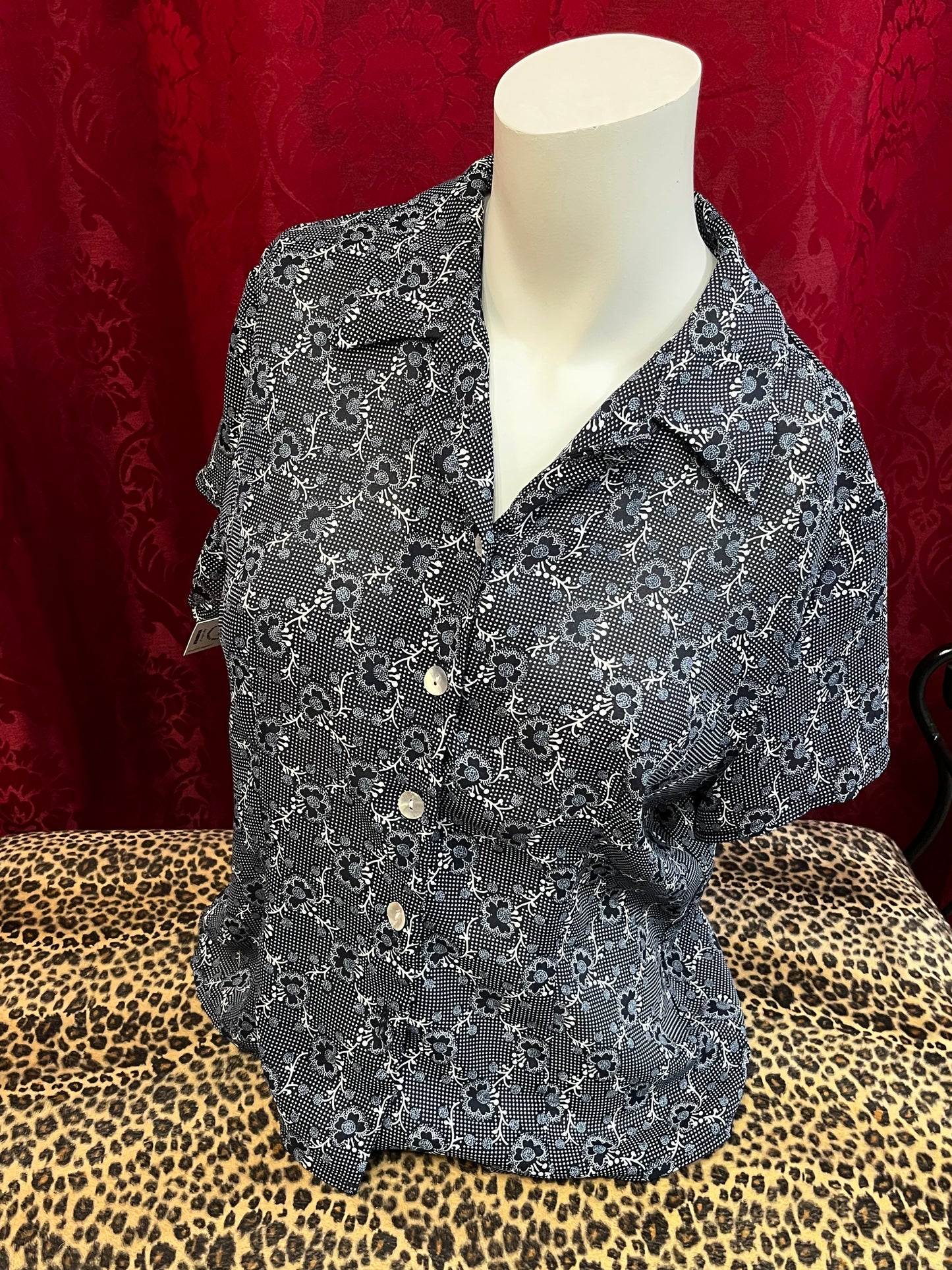 M - Fred David 90s Patterned Blouse