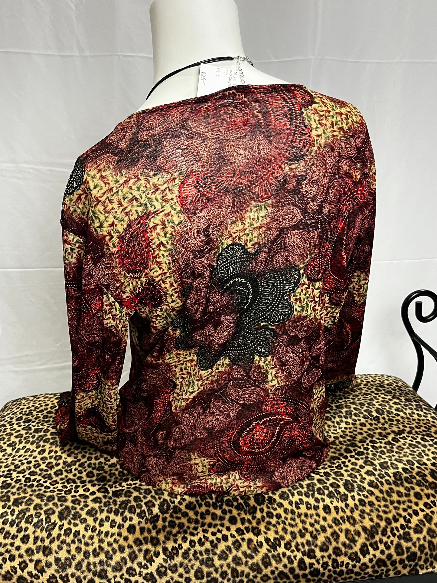 Belle Sleeve 00s Paisley Mesh Top