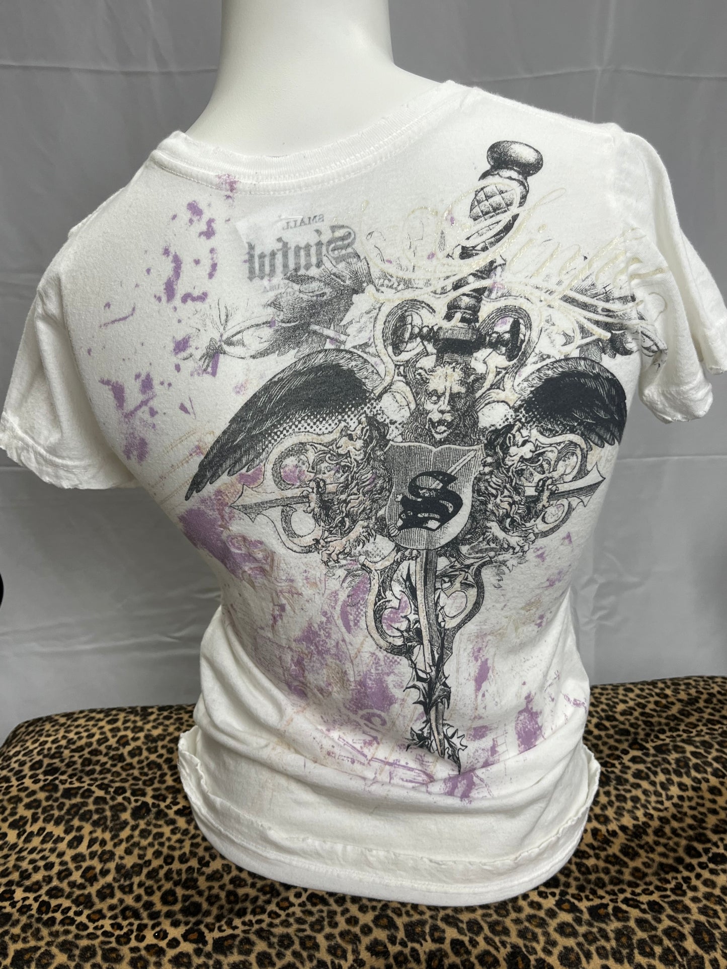 Sinful Y2K Pink + Gray Graphic Tee