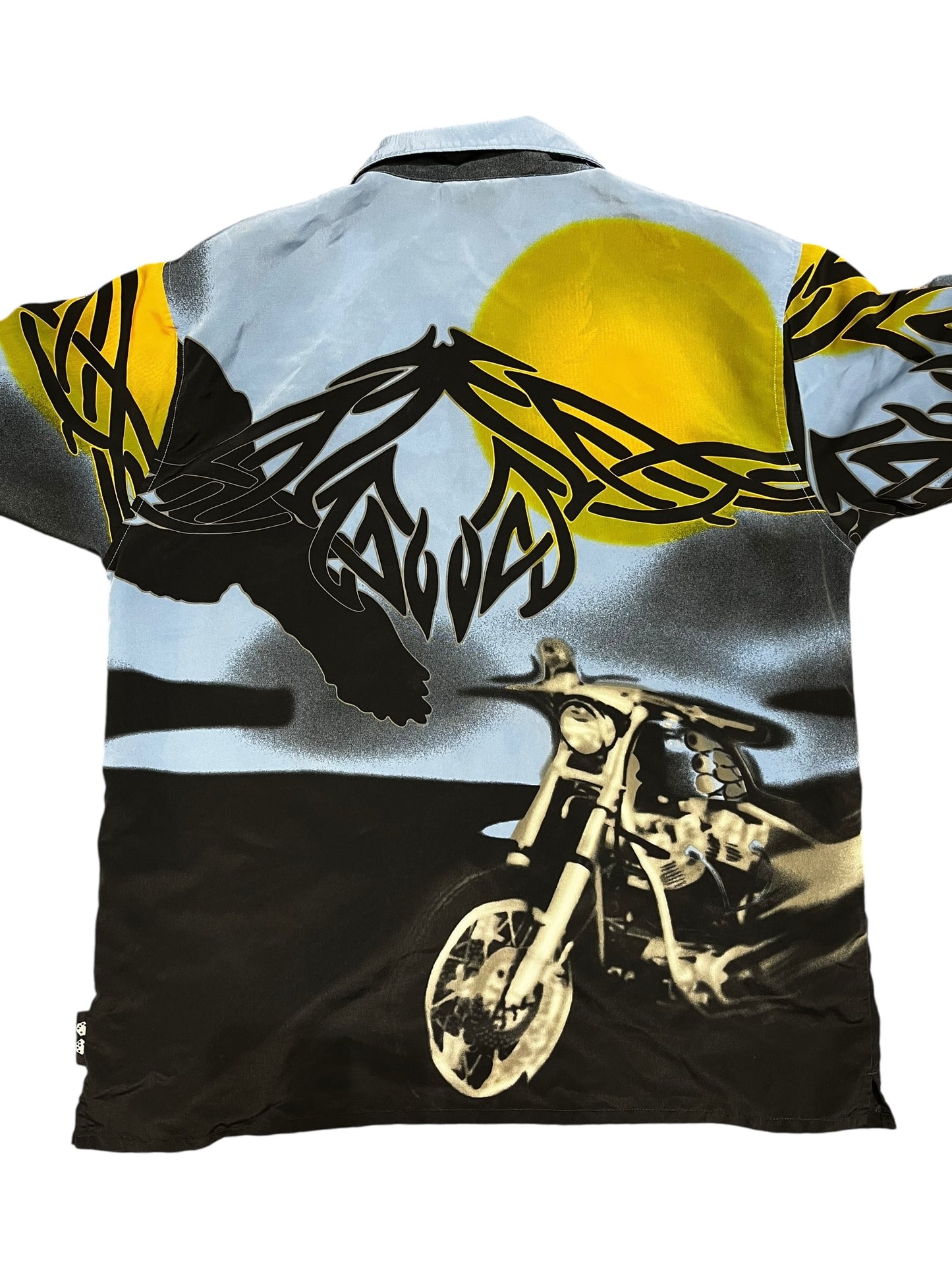 L - Player Y2K Motorbike All-Over Button Down