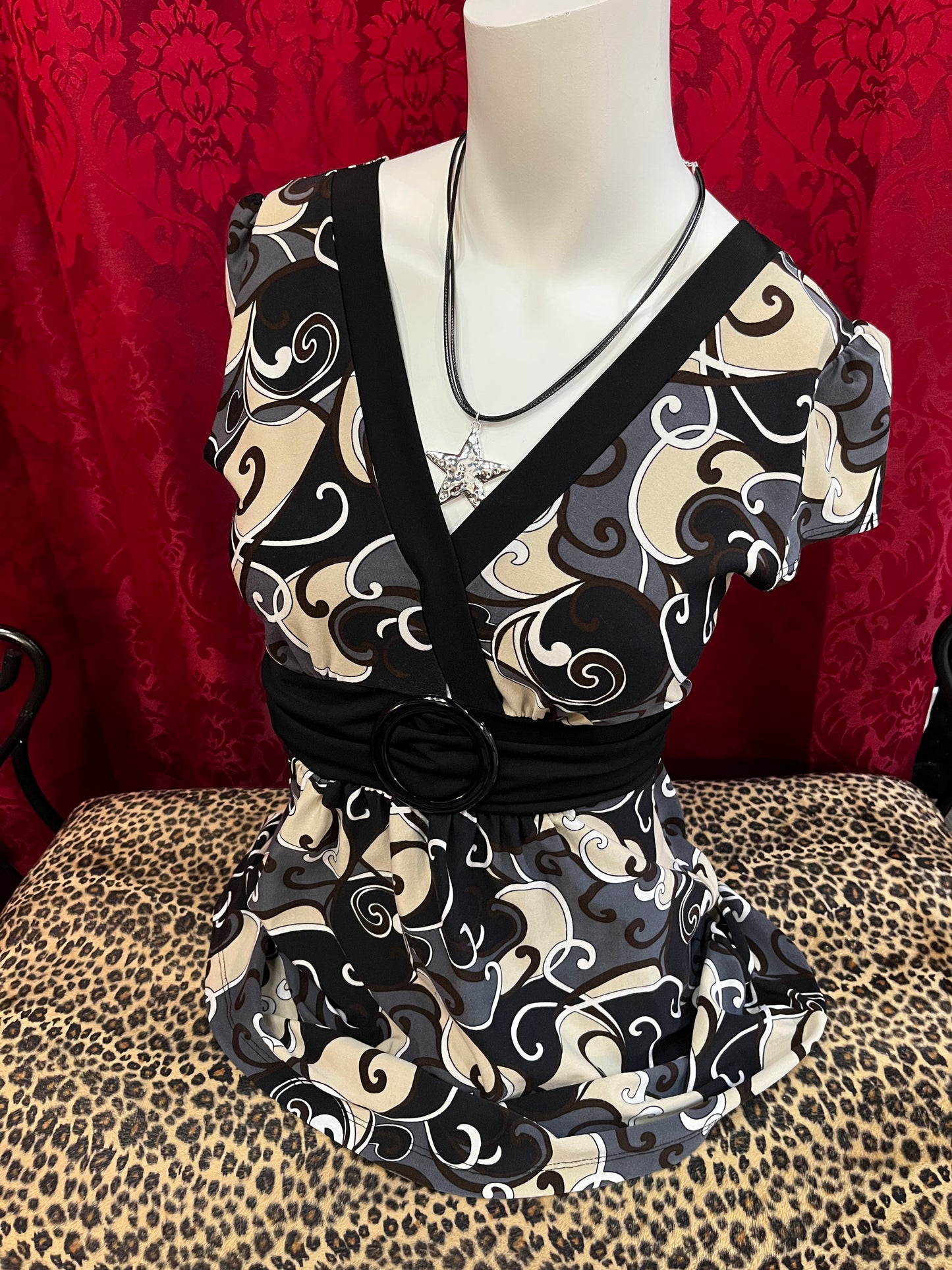 M - Kismet 2000s Funky Belted Top