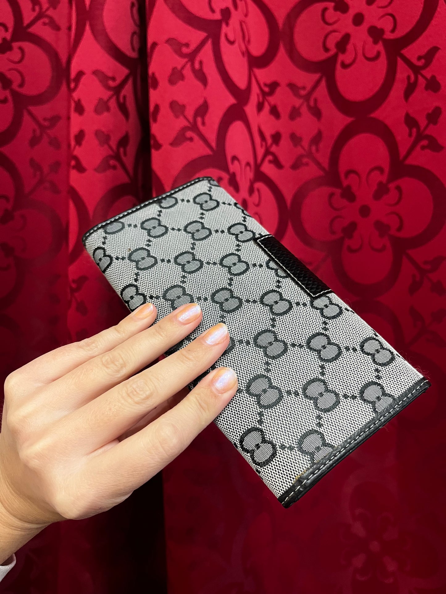 Wallet - Monogram + Studs Tri-Fold
