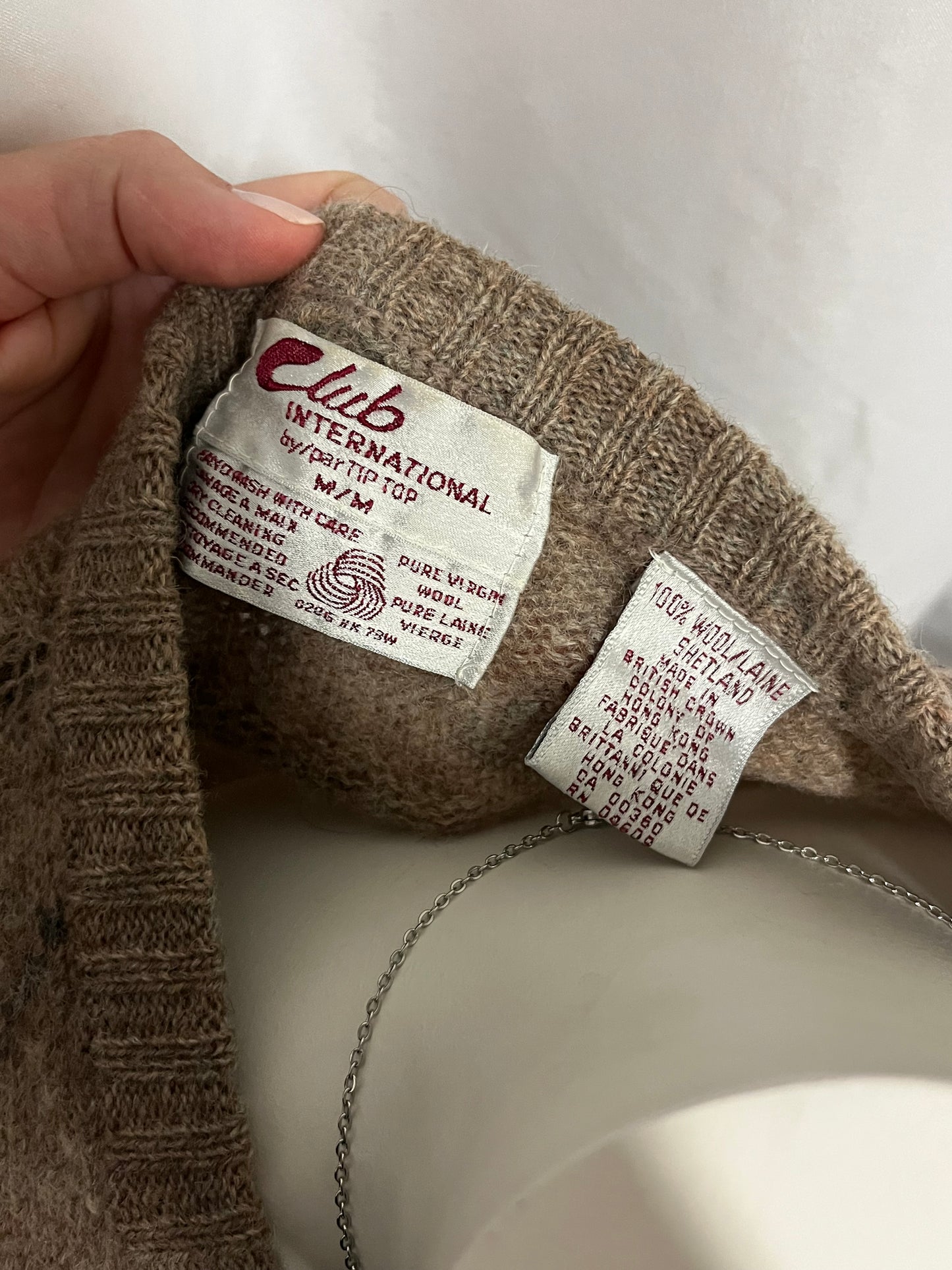 L - Club Intl. 80s Wool Argyle Sweater Vest