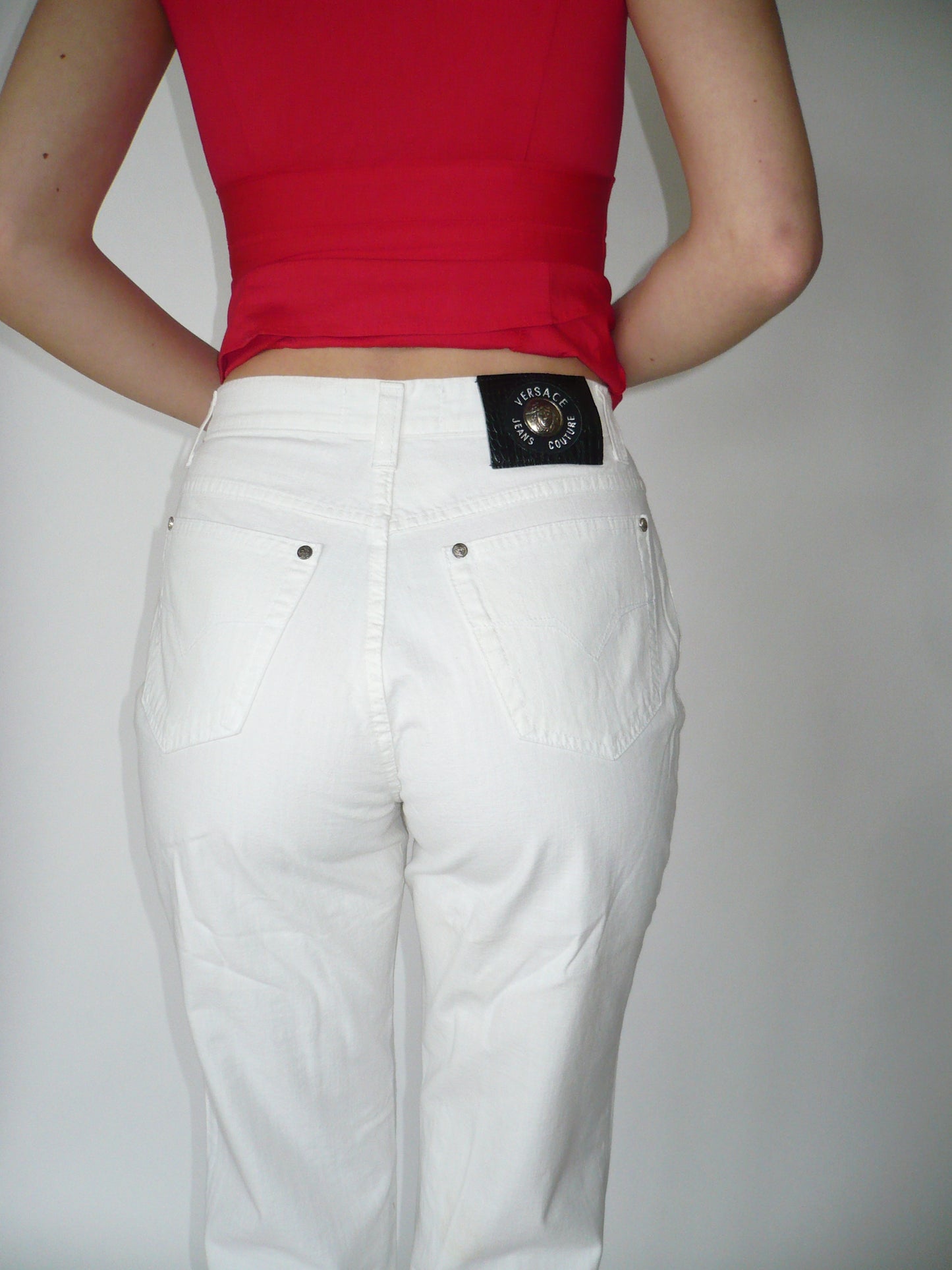 31" - Versace 90s Deadstock White Pants