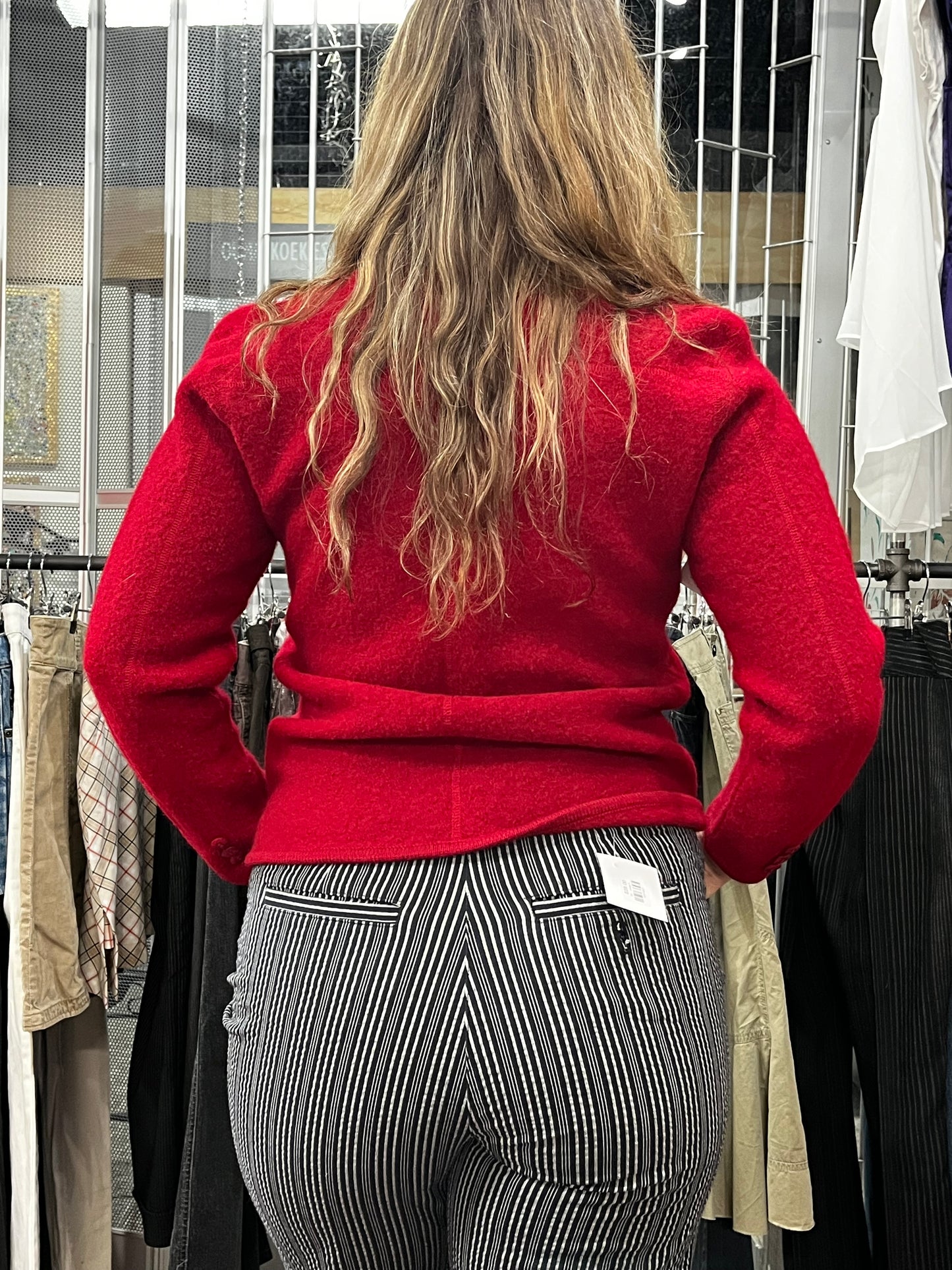S - 90s Tabi Intl Red Wool Button Jacket