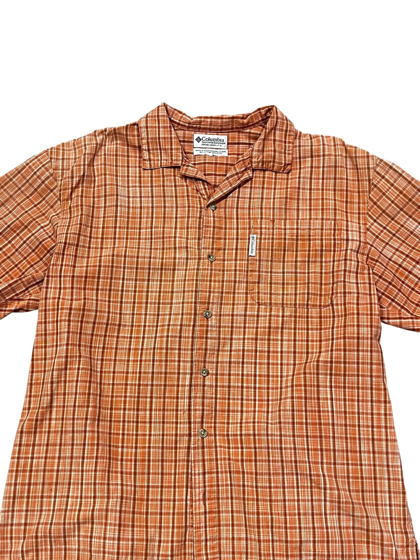 L - Columbia Plaid Cotton Button Down