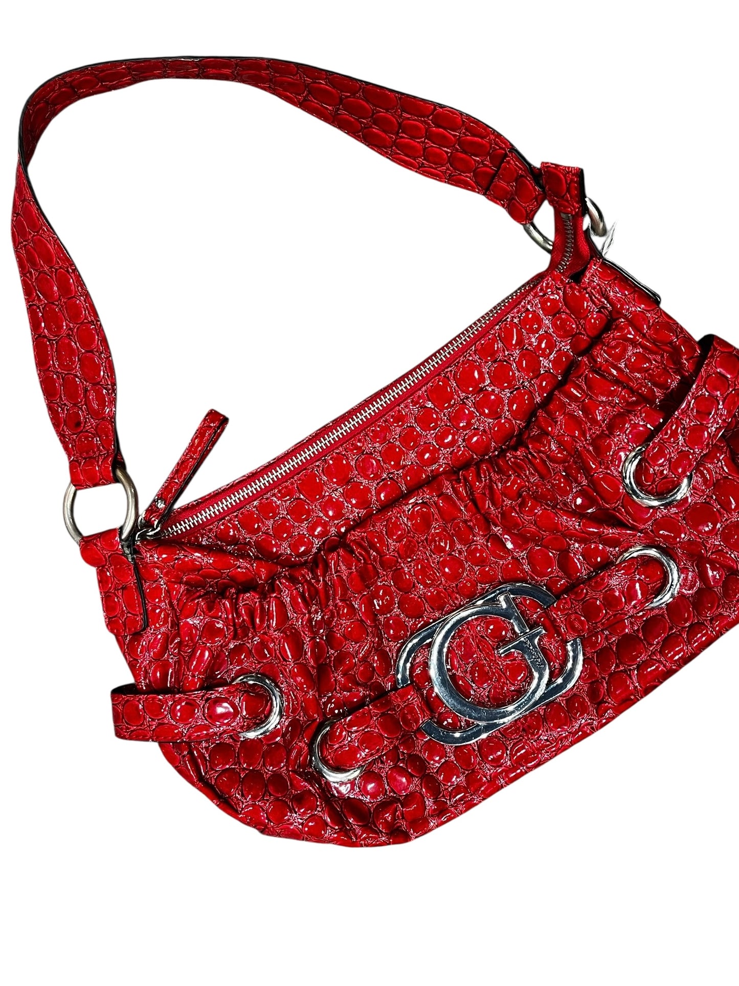 Guess Y2K Red Faux Snakeskin Purse