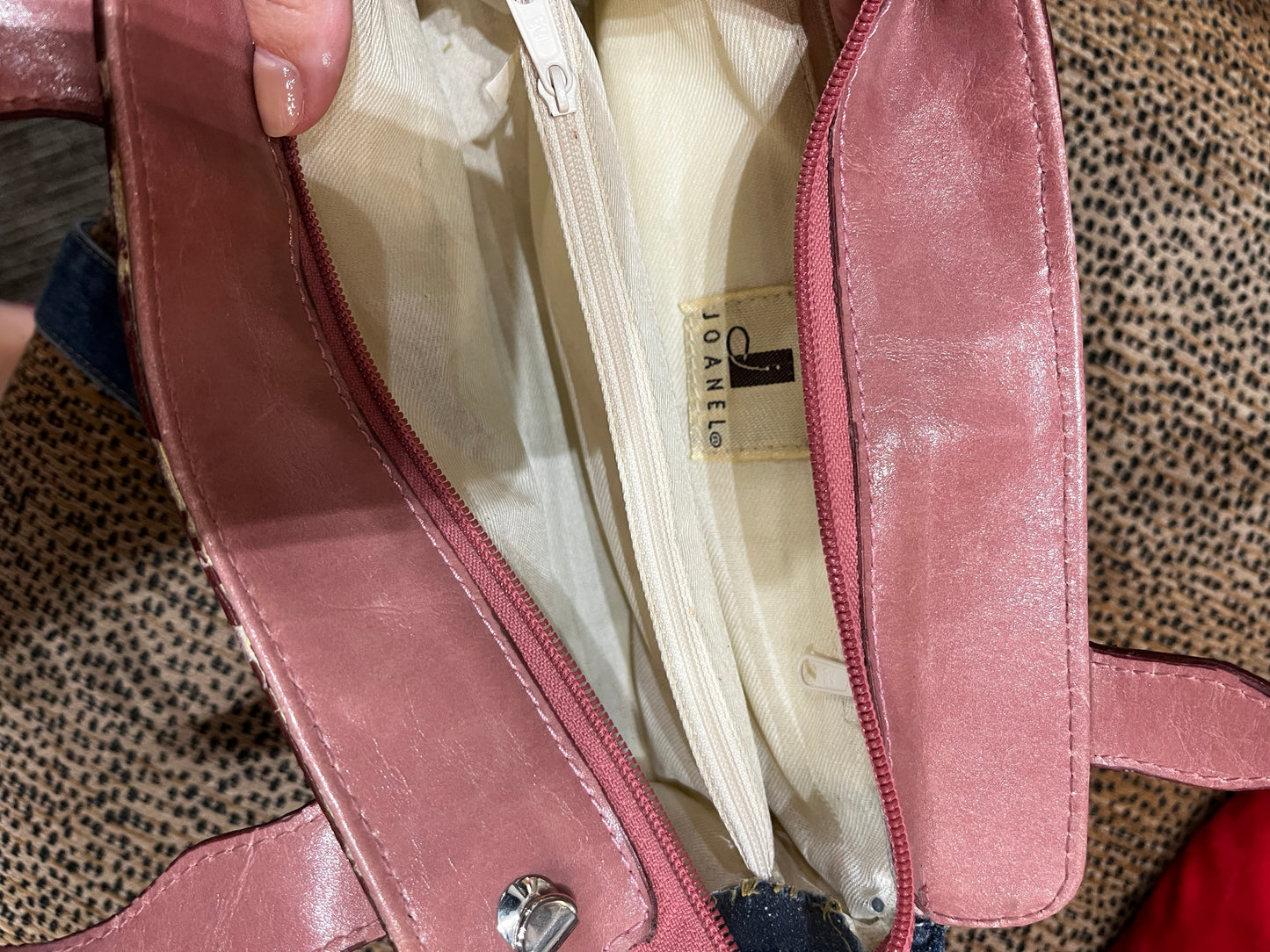Joanne Denim + Pink Mini Purse