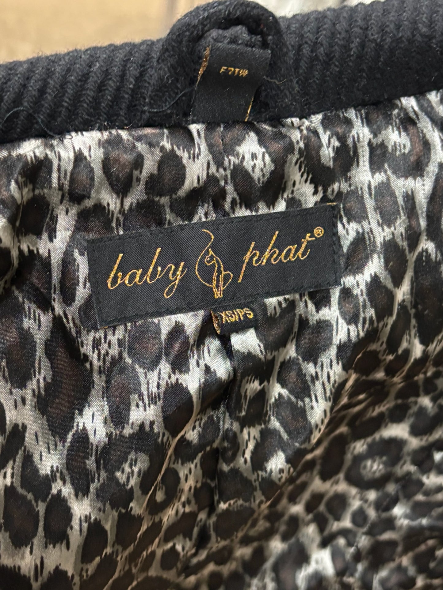 XS - Baby Phat Wide Collar Tie Short Jacket