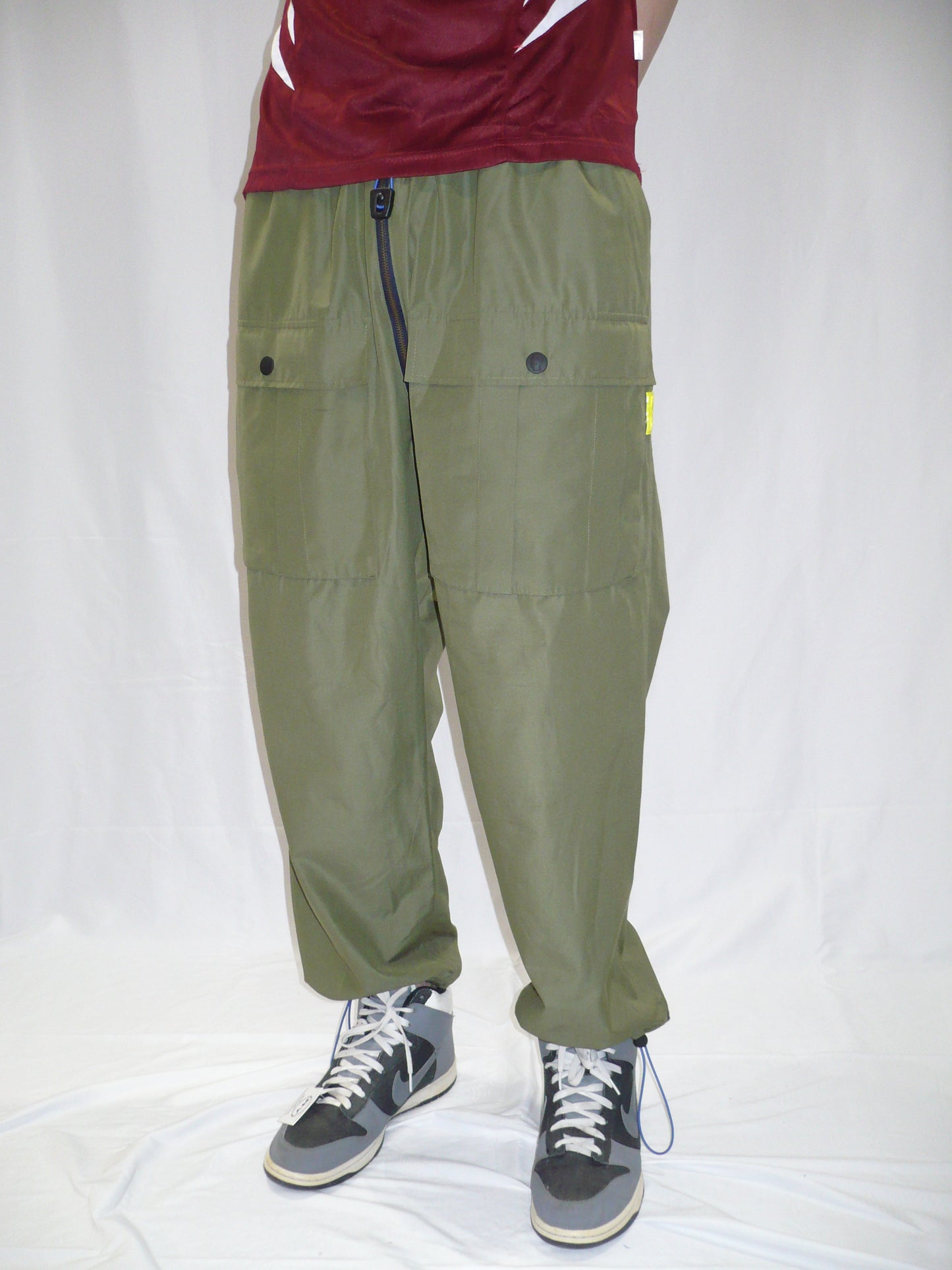 Brain Dead Drawstring Army Green Wide Leg Pants