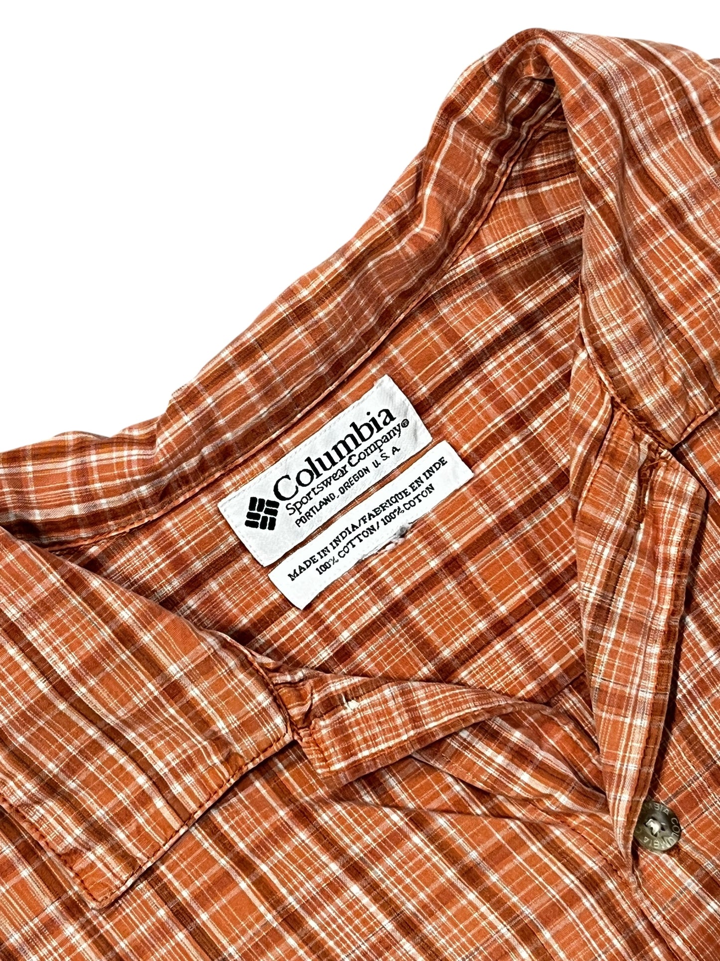 L - Columbia Plaid Cotton Button Down
