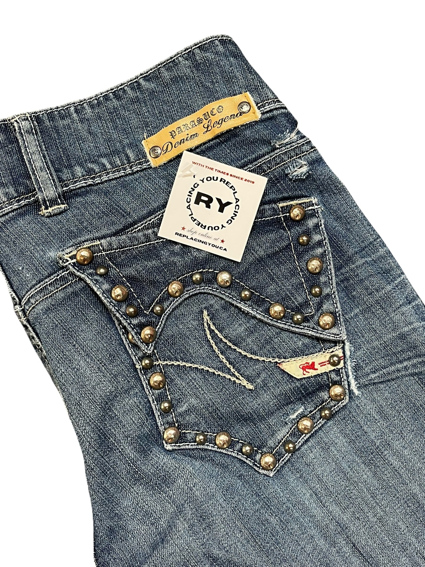 28 x 30" - 2000s Parasuco Stud Detail Low Rise Flares