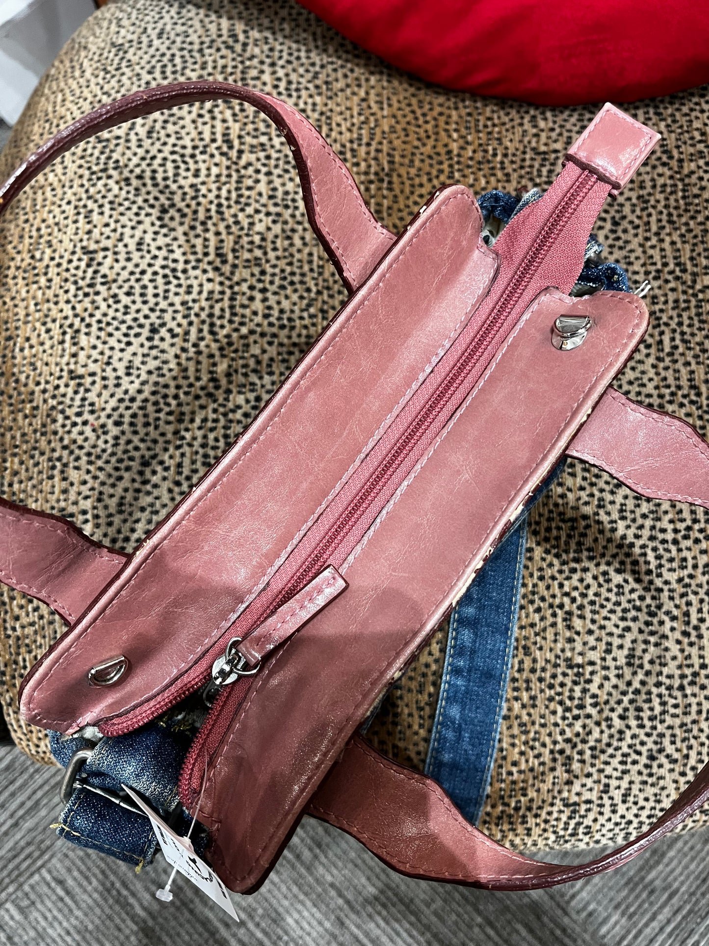 Joanne Denim + Pink Mini Purse