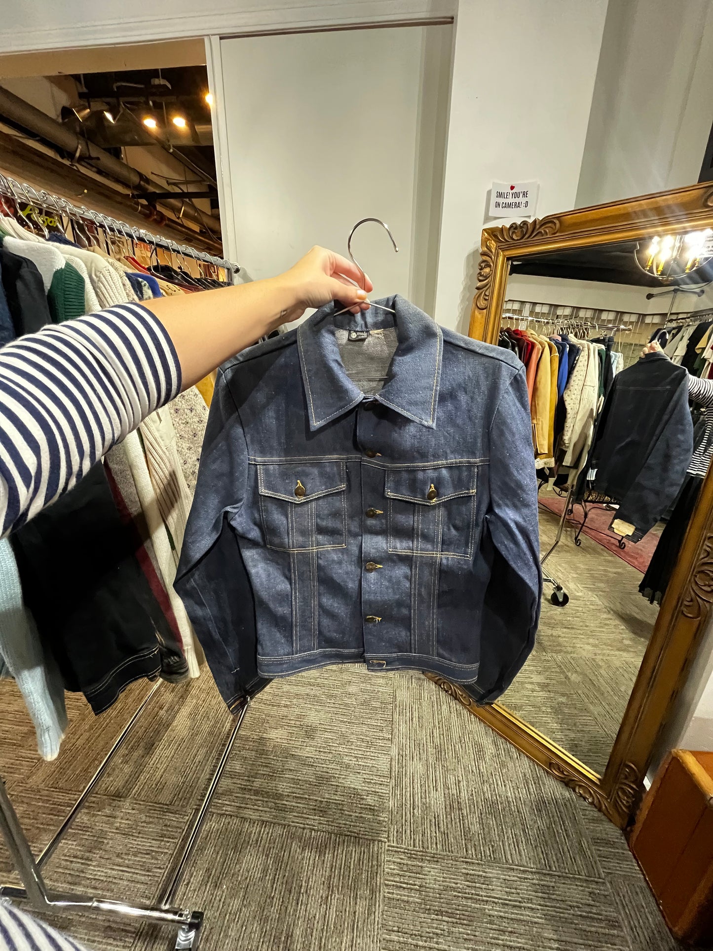 M - 1960s Male Call Deadstock Denim Jacket Made In Canada