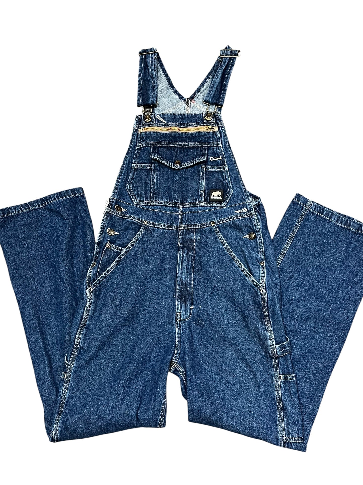 30" - Berne Dark Wash Denim Overalls