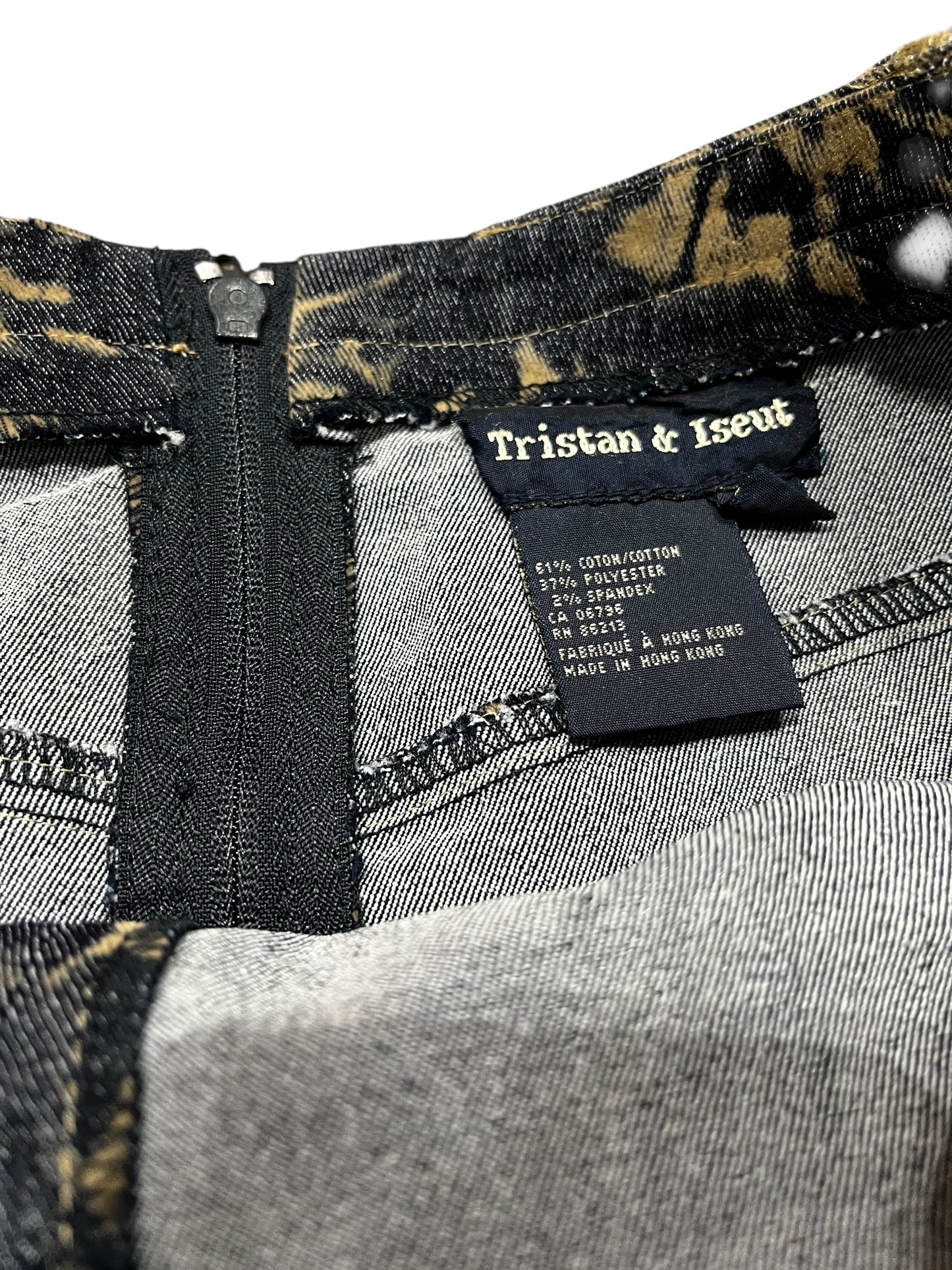 S - Tristan & Iseuit Pattern Denim Midi Skirt