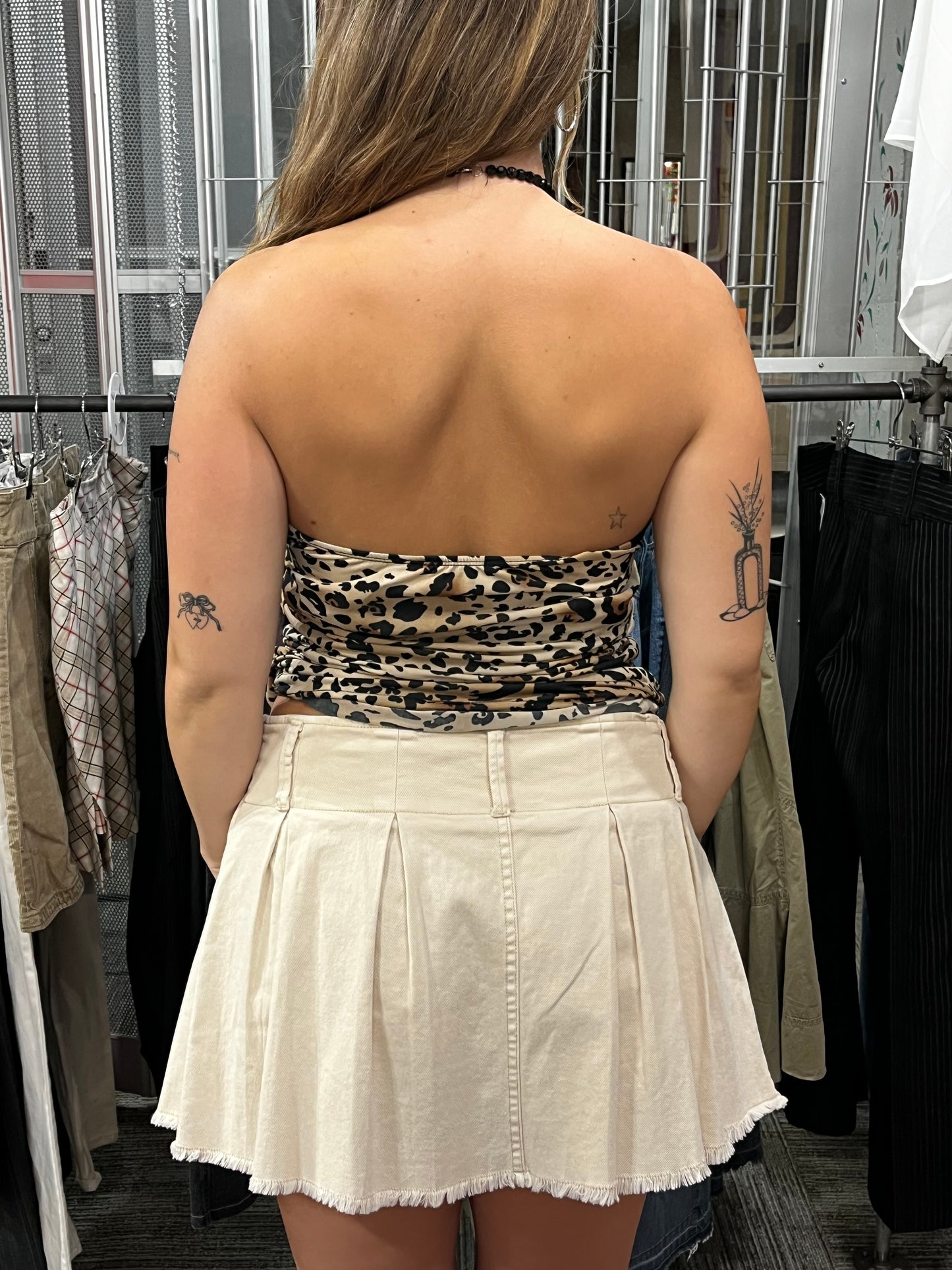 L - BP Ivory Denim Mini Skirt BNWT